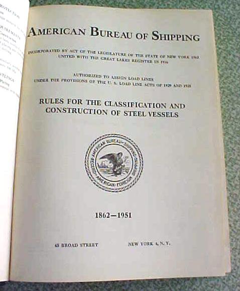 Rules for Building & Classing Steel Vessels 1951