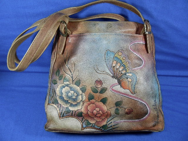 Anuschka Hand Painted Leather Crossbody Bag