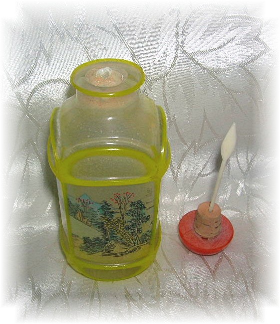 Reverse  Painted Snuff Bottle Orange Top