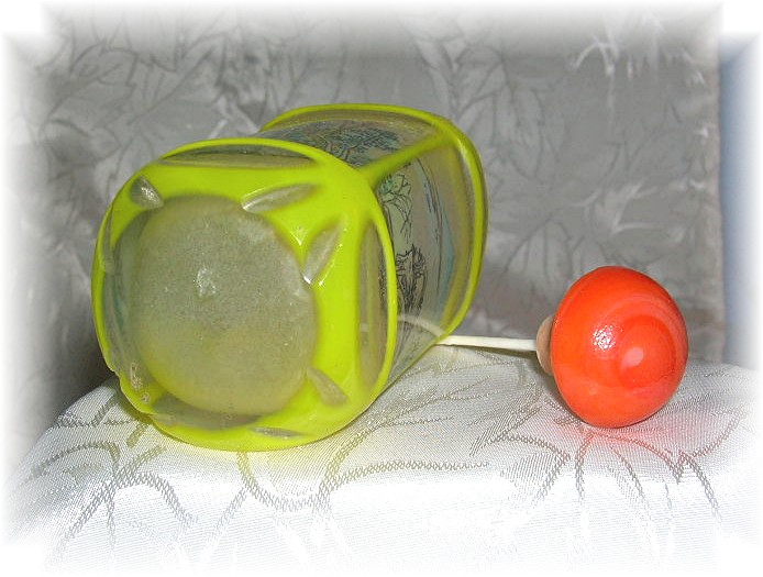 Reverse  Painted Snuff Bottle Orange Top