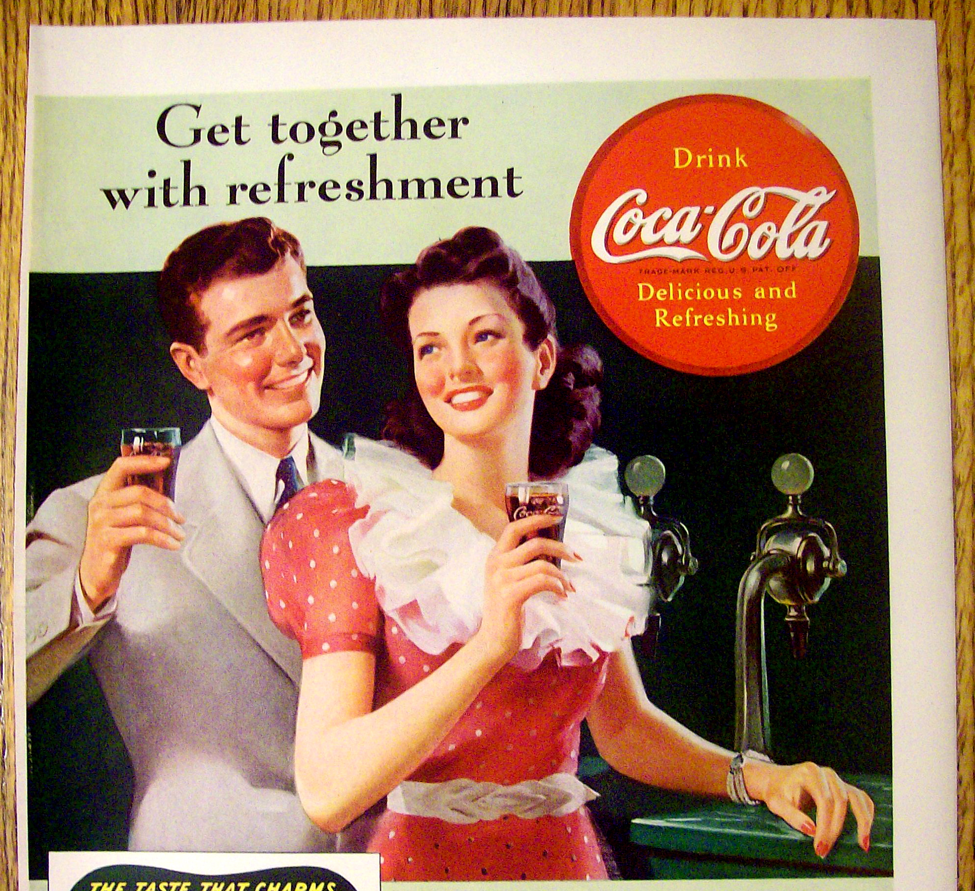 1941 Coca Cola (Coke) with Man & Woman By Counter
