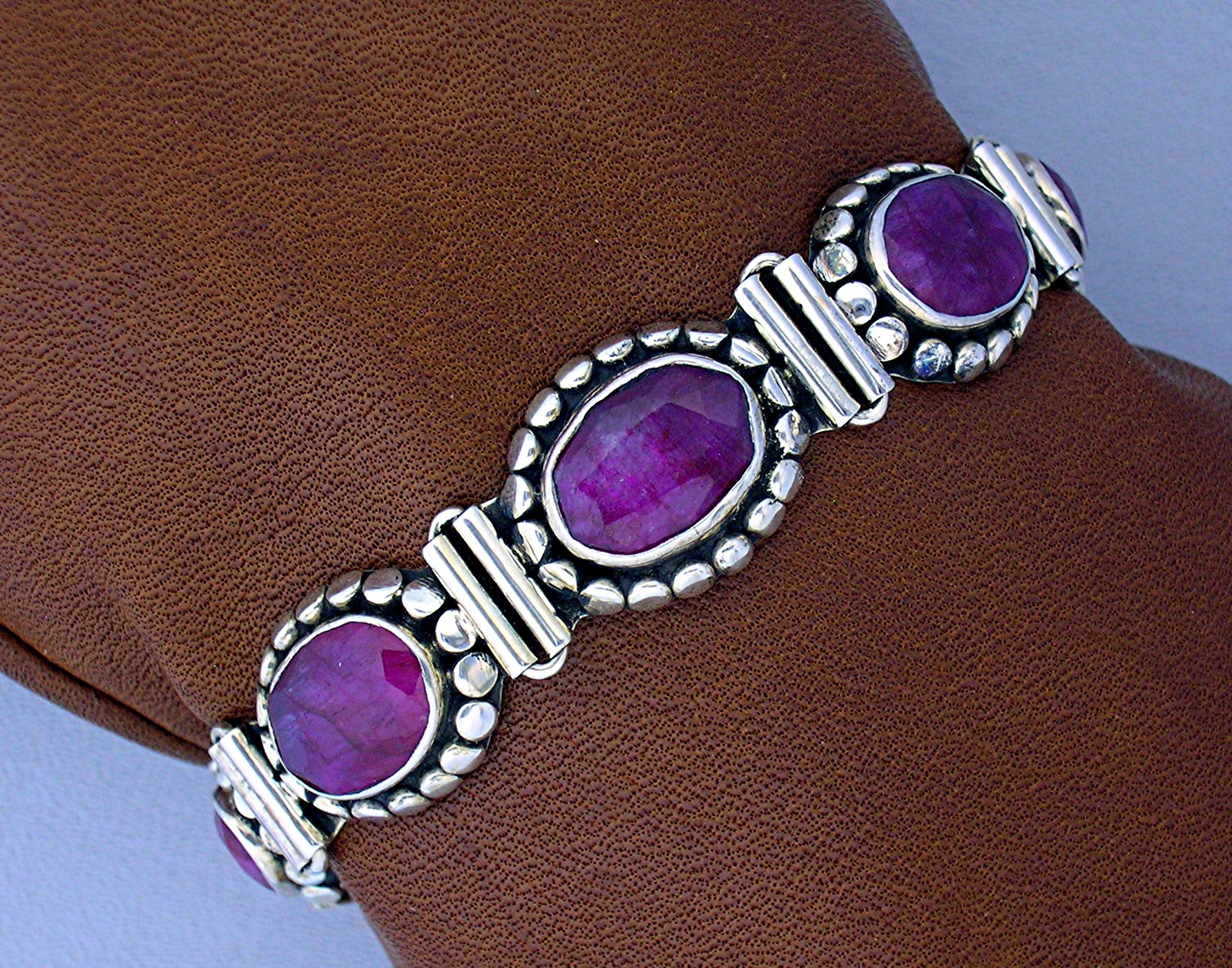Ruby Sterling Silver Toggle Bracelet Bracelet Indonesia