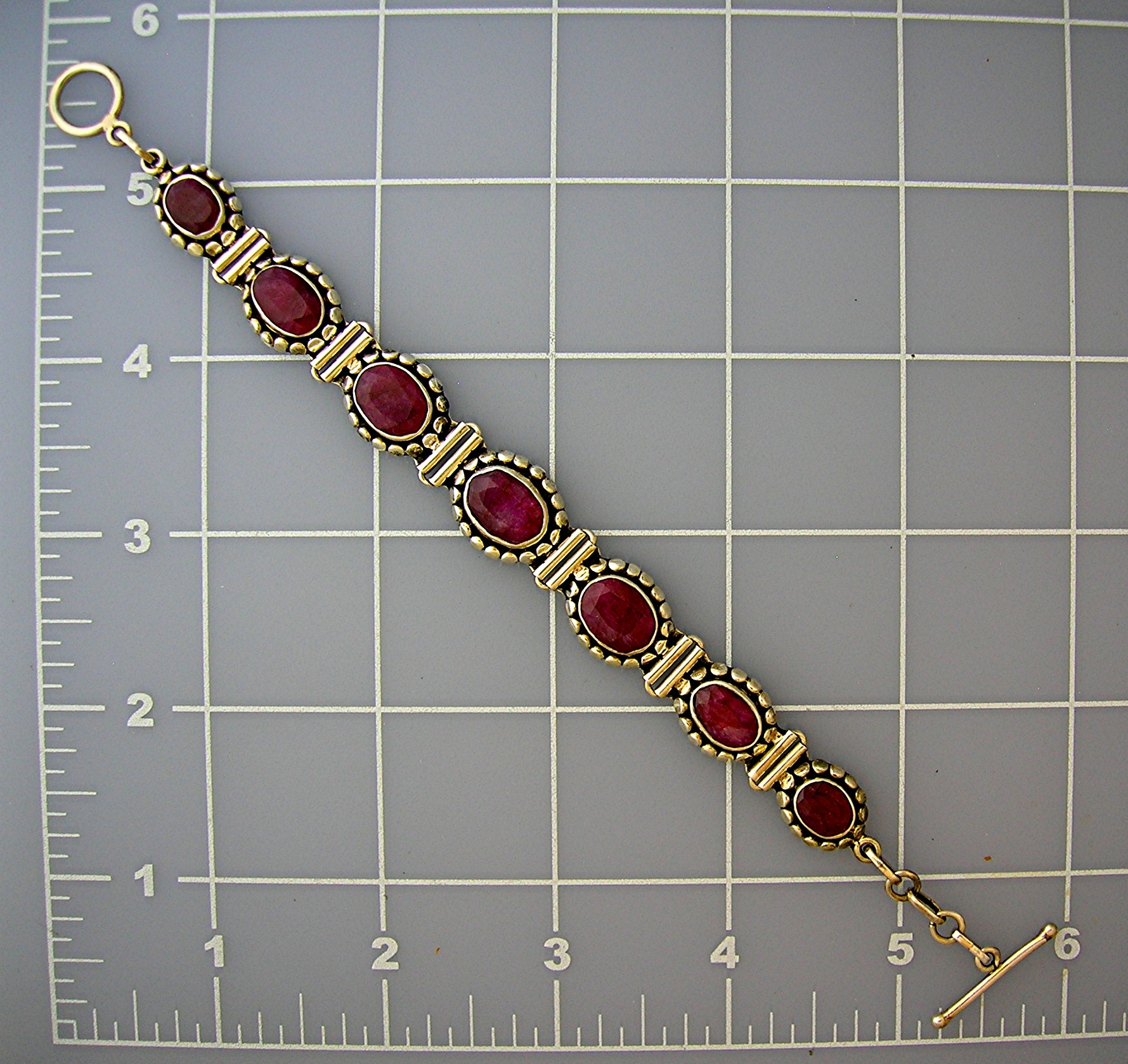 Ruby Sterling Silver Toggle Bracelet Bracelet Indonesia