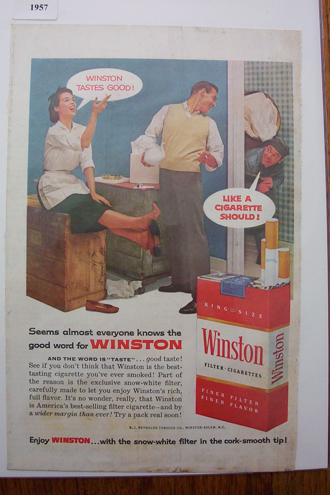 1957 Winston Cigarettes w/ Man & Woman Talk with Mover