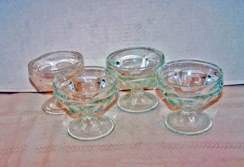 4 Federal Clear Glass Sherbets