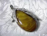 Pendant Sterling Silver Butterscotch Amber Large