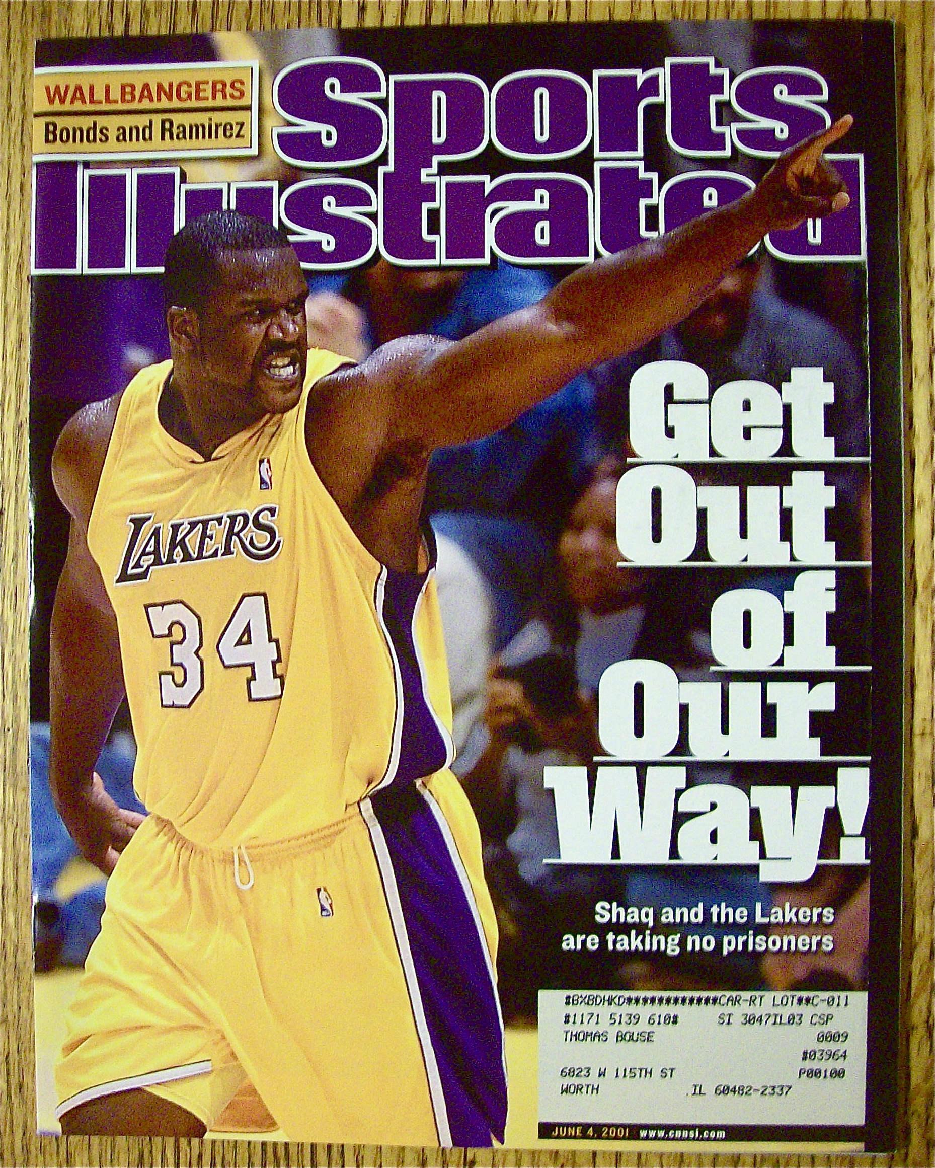 Sport Illustrated Magazine June 4, 2001 Shaq & Lakers