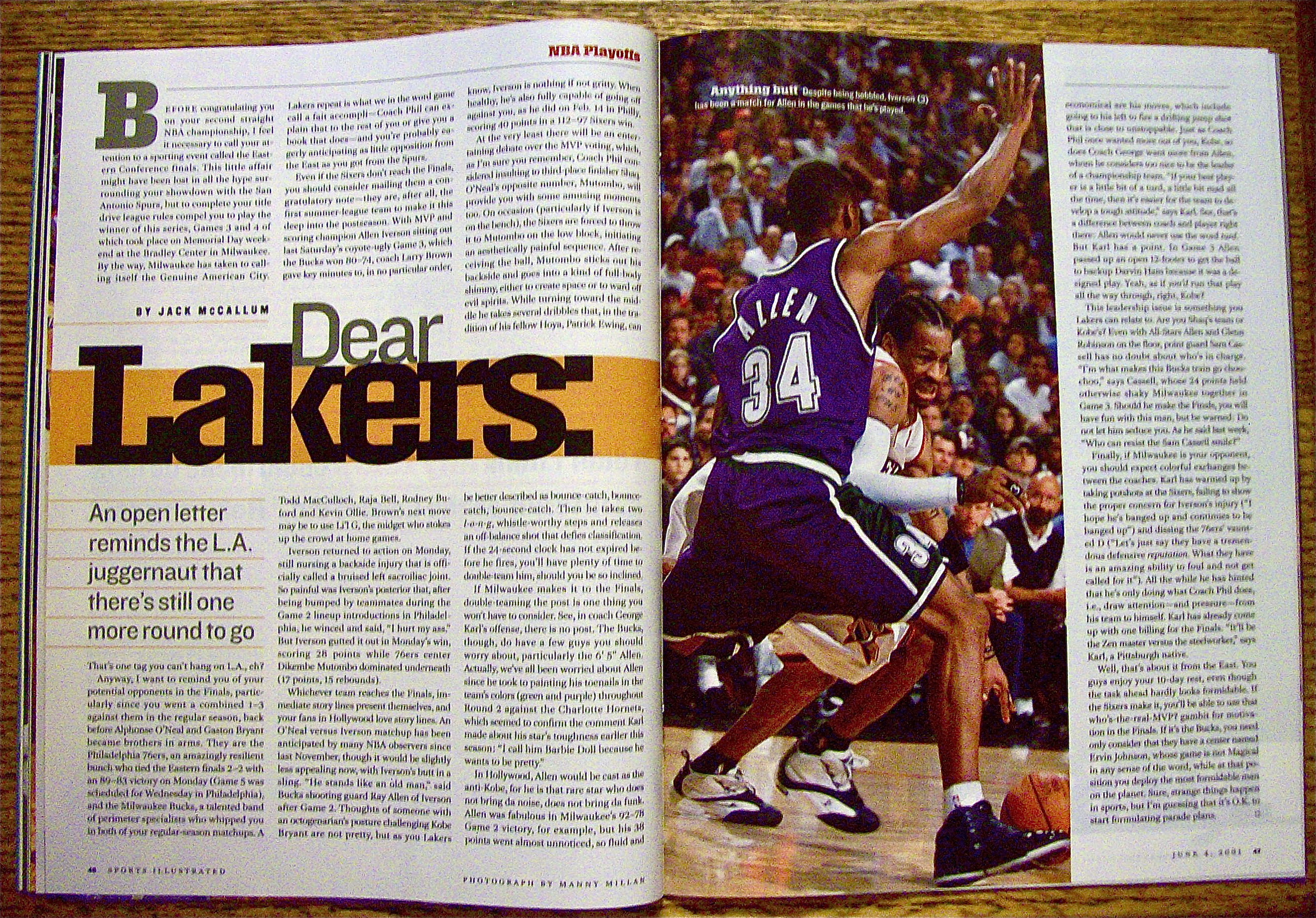 Sport Illustrated Magazine June 4, 2001 Shaq & Lakers