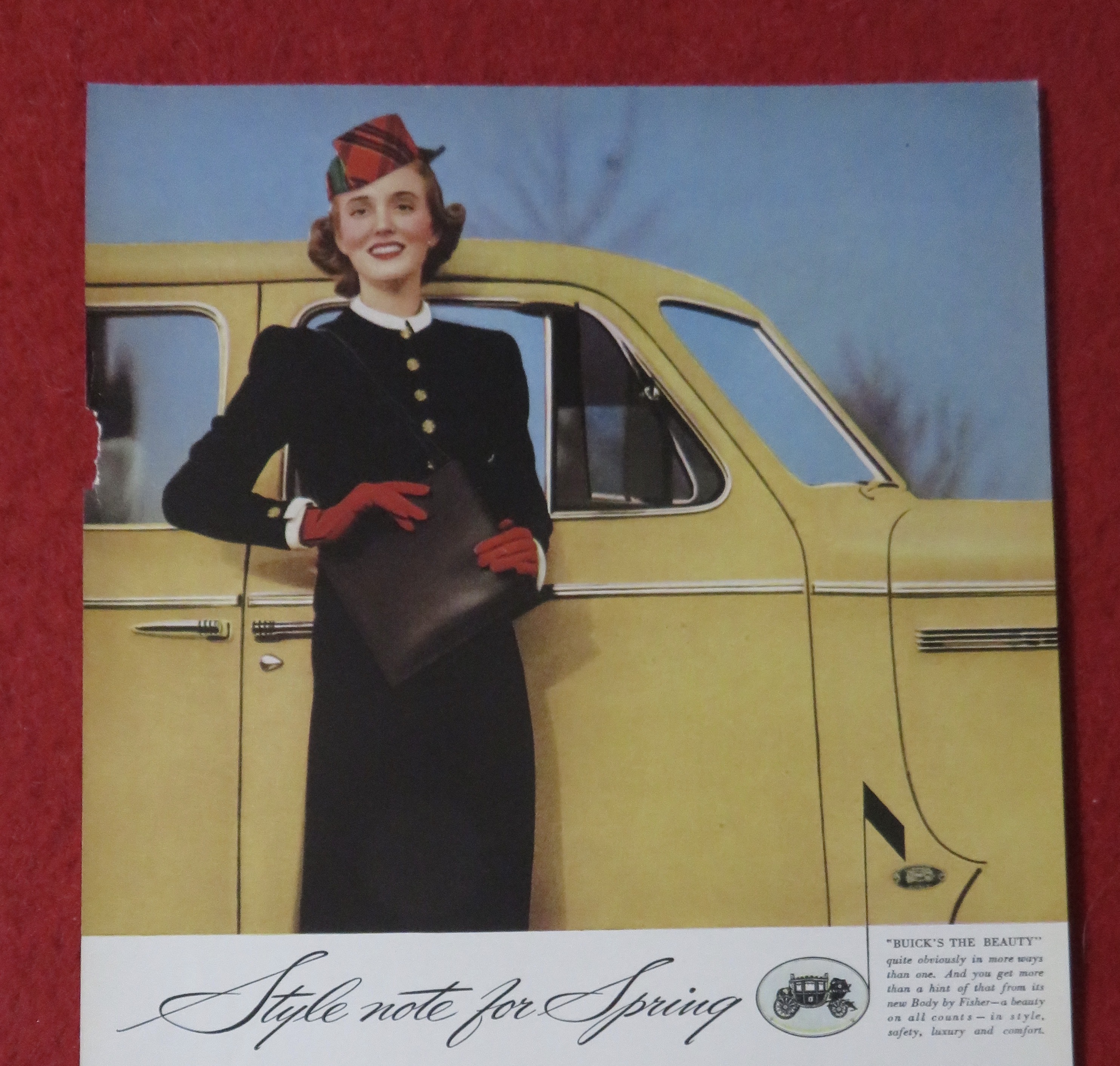 1939 Body By Fisher with Woman Standing By Car