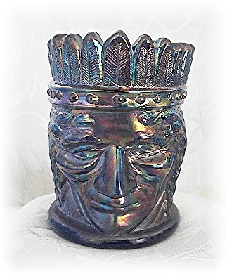 Carnival Glass Irridescent Blue Indian Tooth Pick