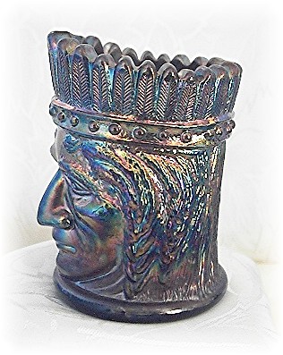 Carnival Glass Irridescent Blue Indian Tooth Pick