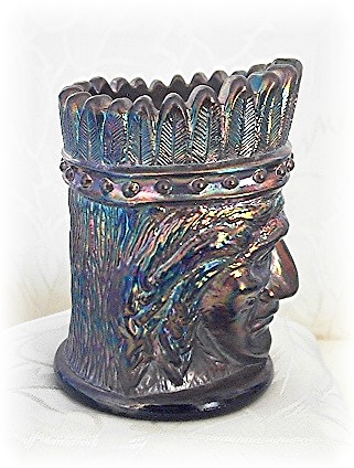 Carnival Glass Irridescent Blue Indian Tooth Pick
