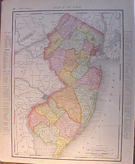 Antique Map New Jersey Buffalo N.Y. 1907 Rand