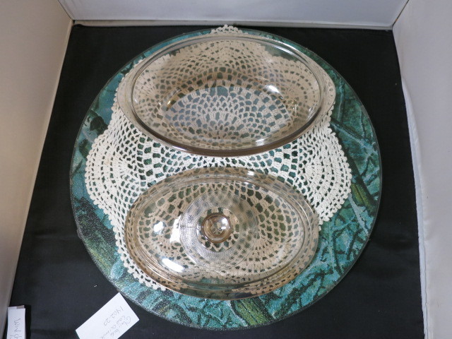 Glasbake Jeanette Glass Oval Casserole with lid 1 QT J235 25 78