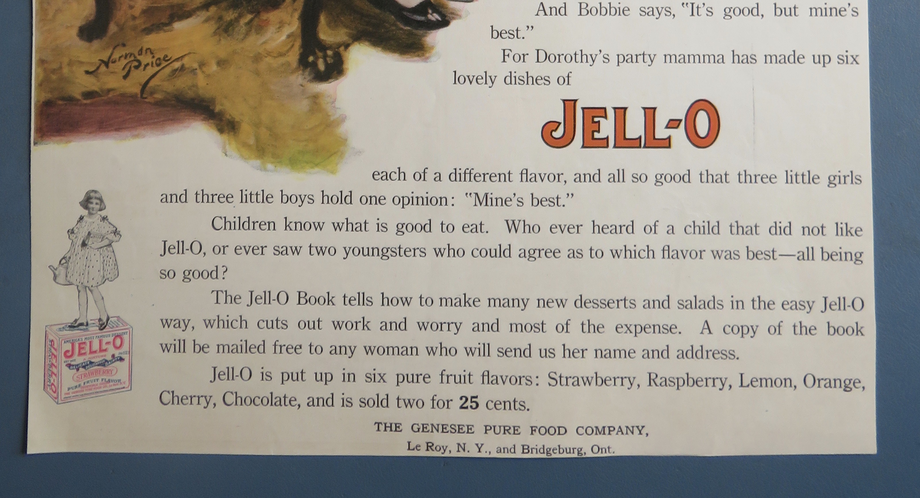 1919 Jell-O with Children Sitting & Eating