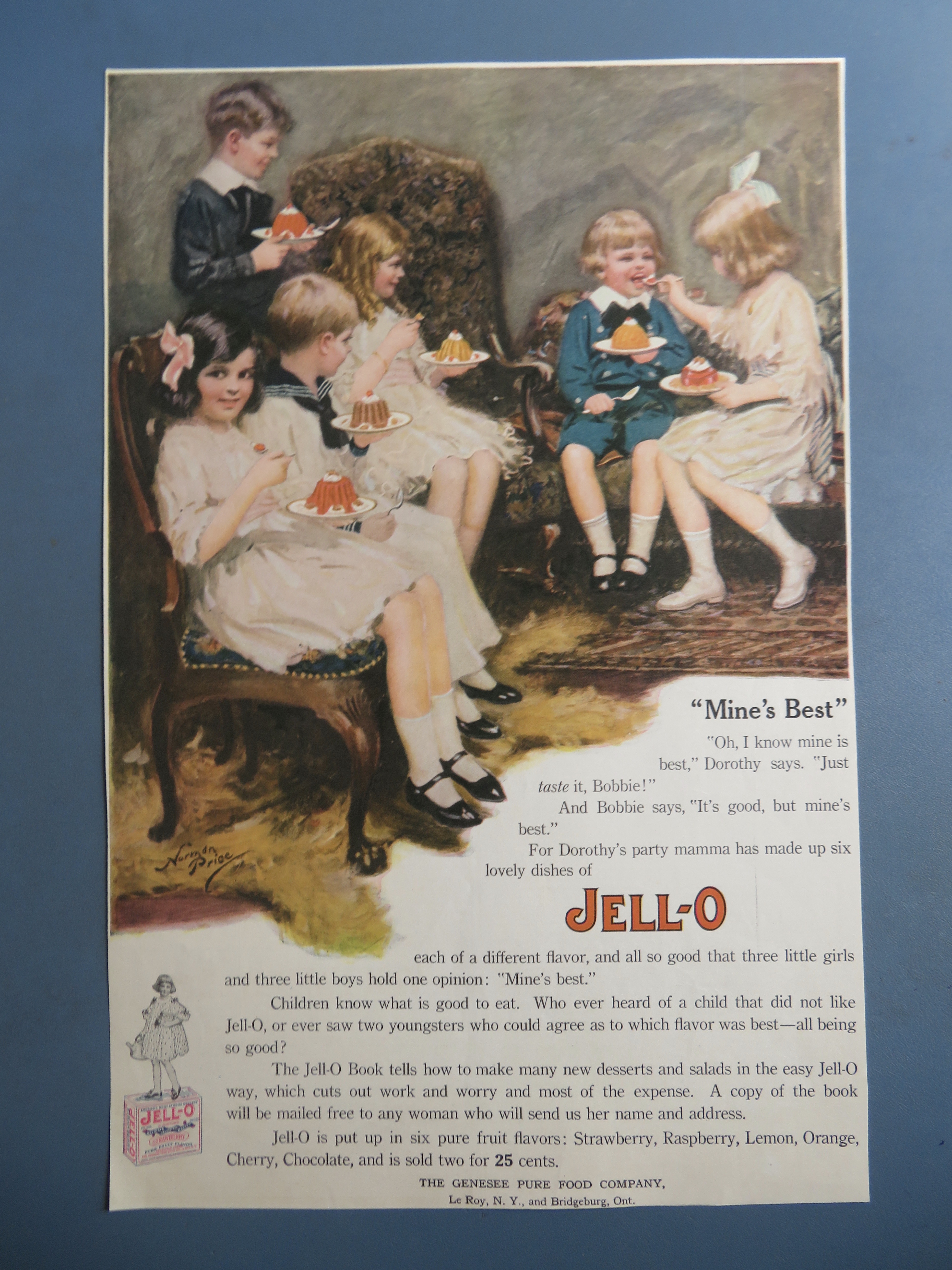 1919 Jell-O with Children Sitting & Eating