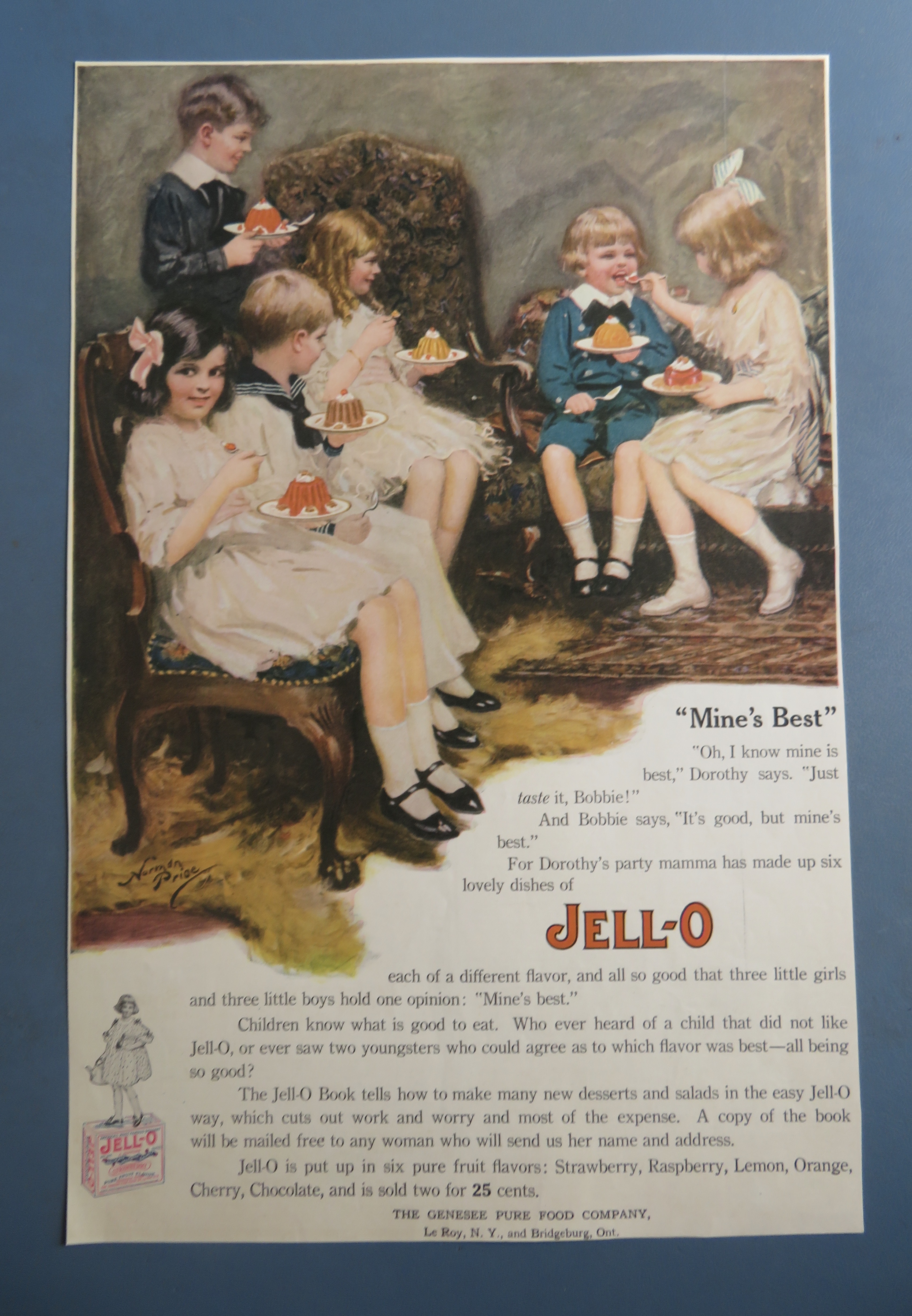 1919 Jell-O with Children Sitting & Eating