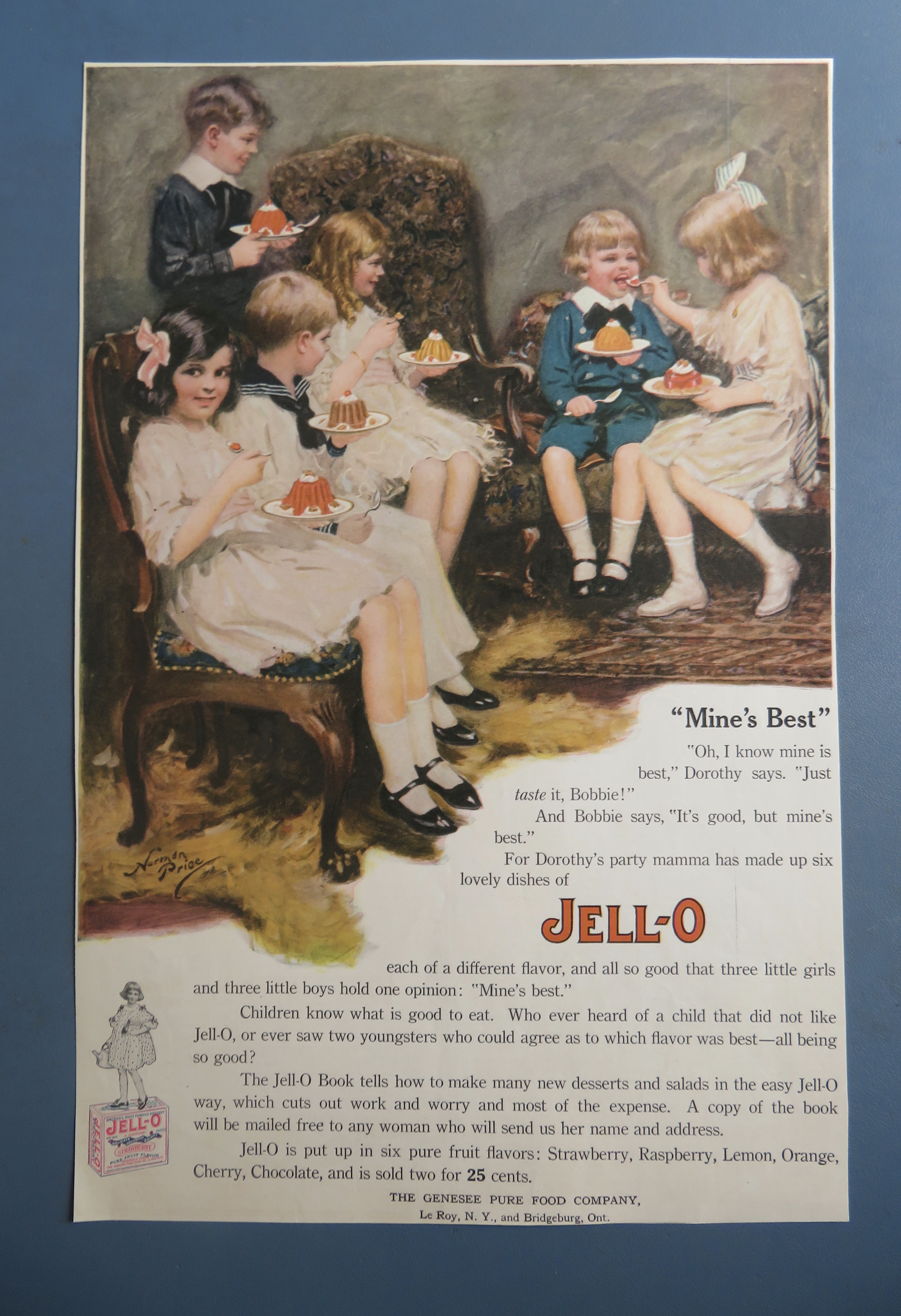 1919 Jell-O with Children Sitting & Eating