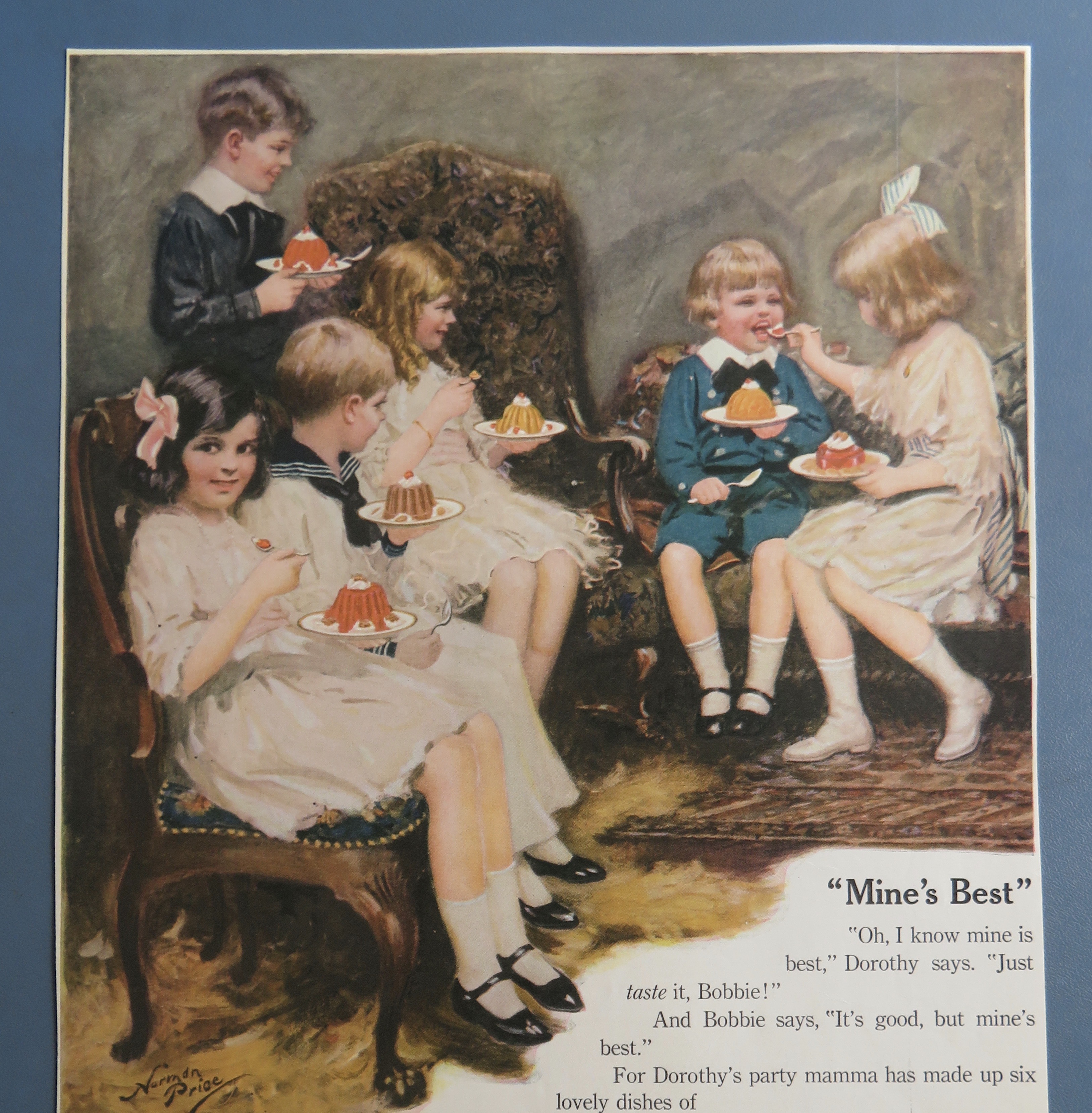 1919 Jell-O with Children Sitting & Eating