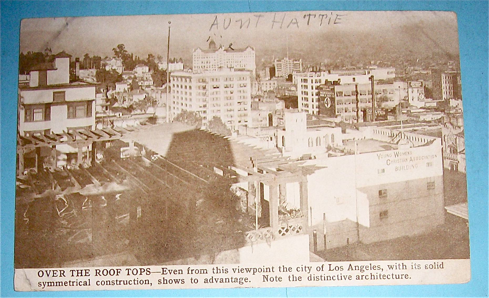Over The Roof Tops Of Los Angeles Postcard-Pan Pac Expo