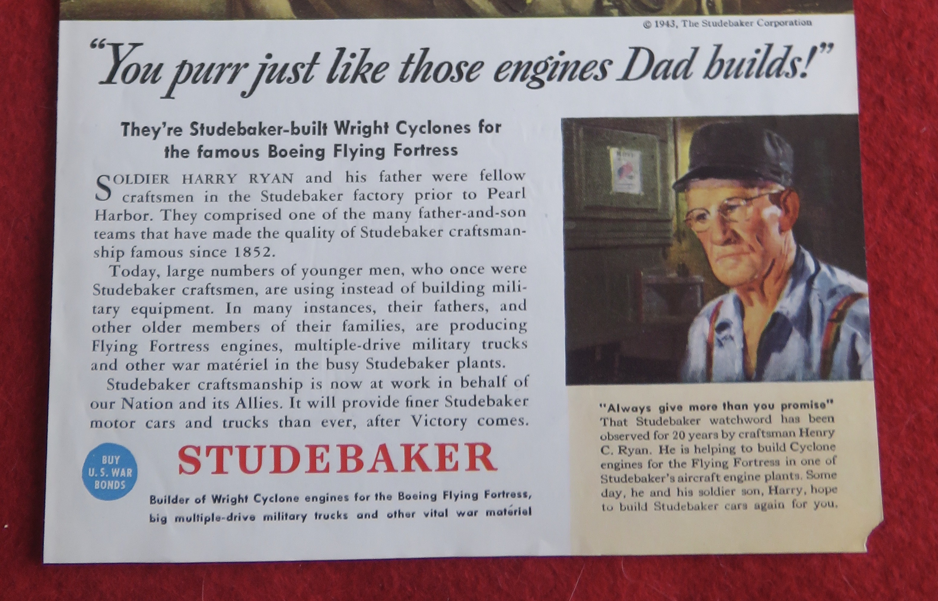 1943 Studebaker with Man Petting His Cat