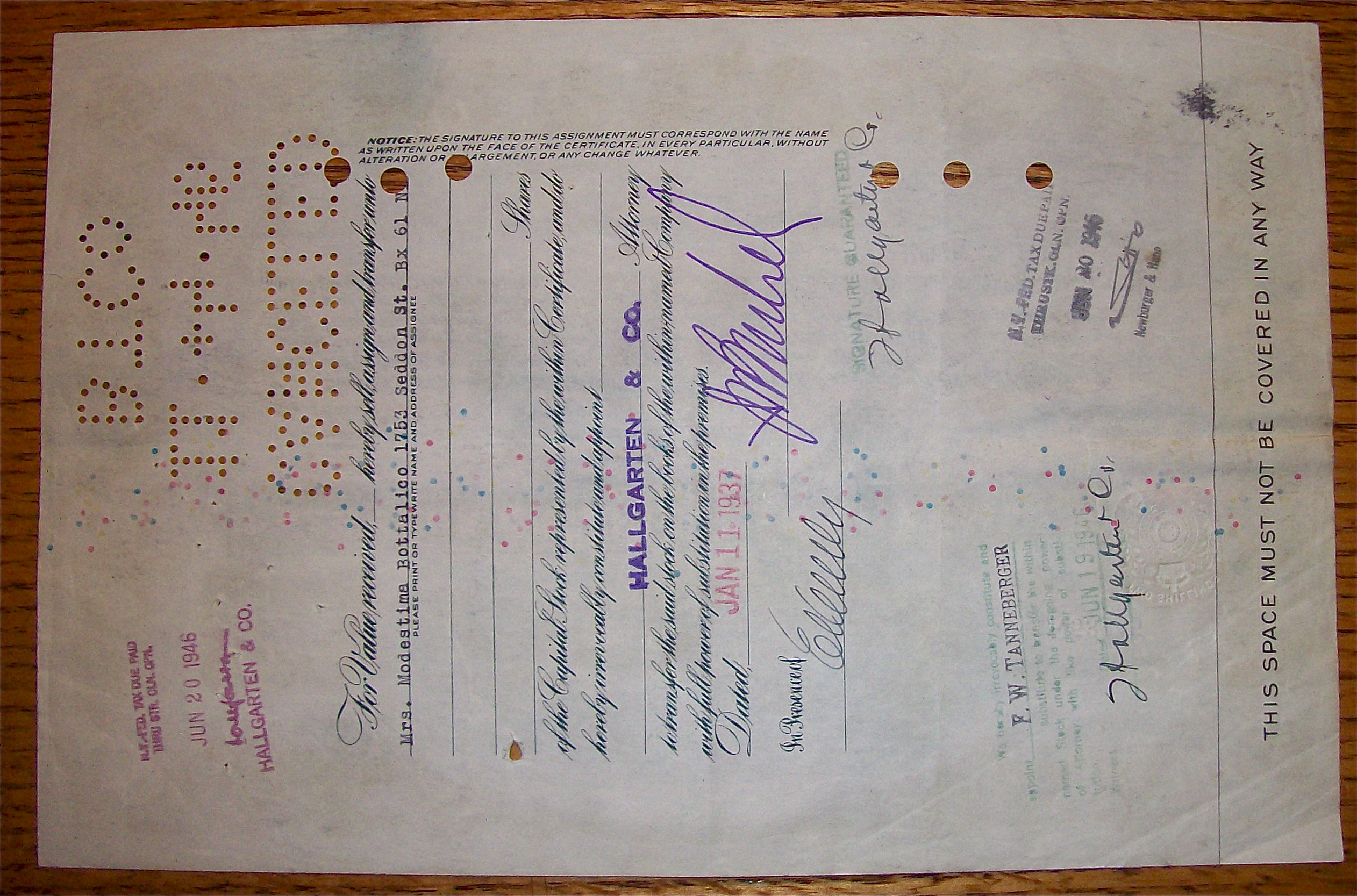 1937 New York, Ontario & Western Railway 10 Shares