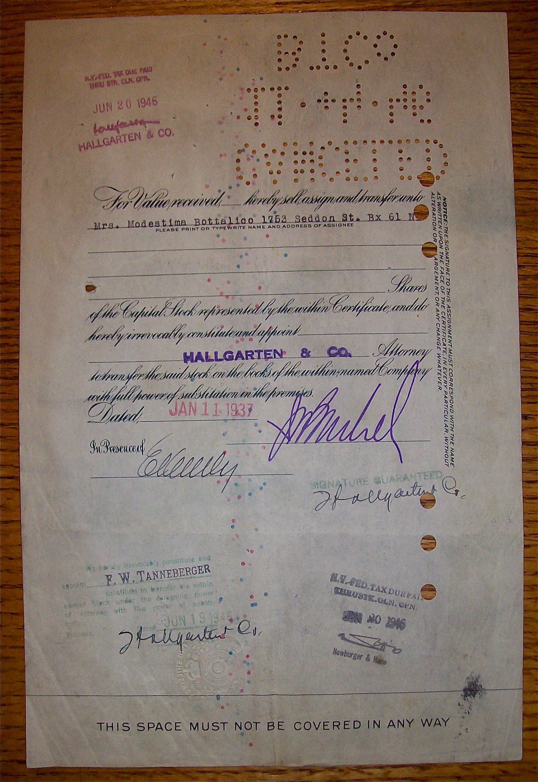 1937 New York, Ontario & Western Railway 10 Shares
