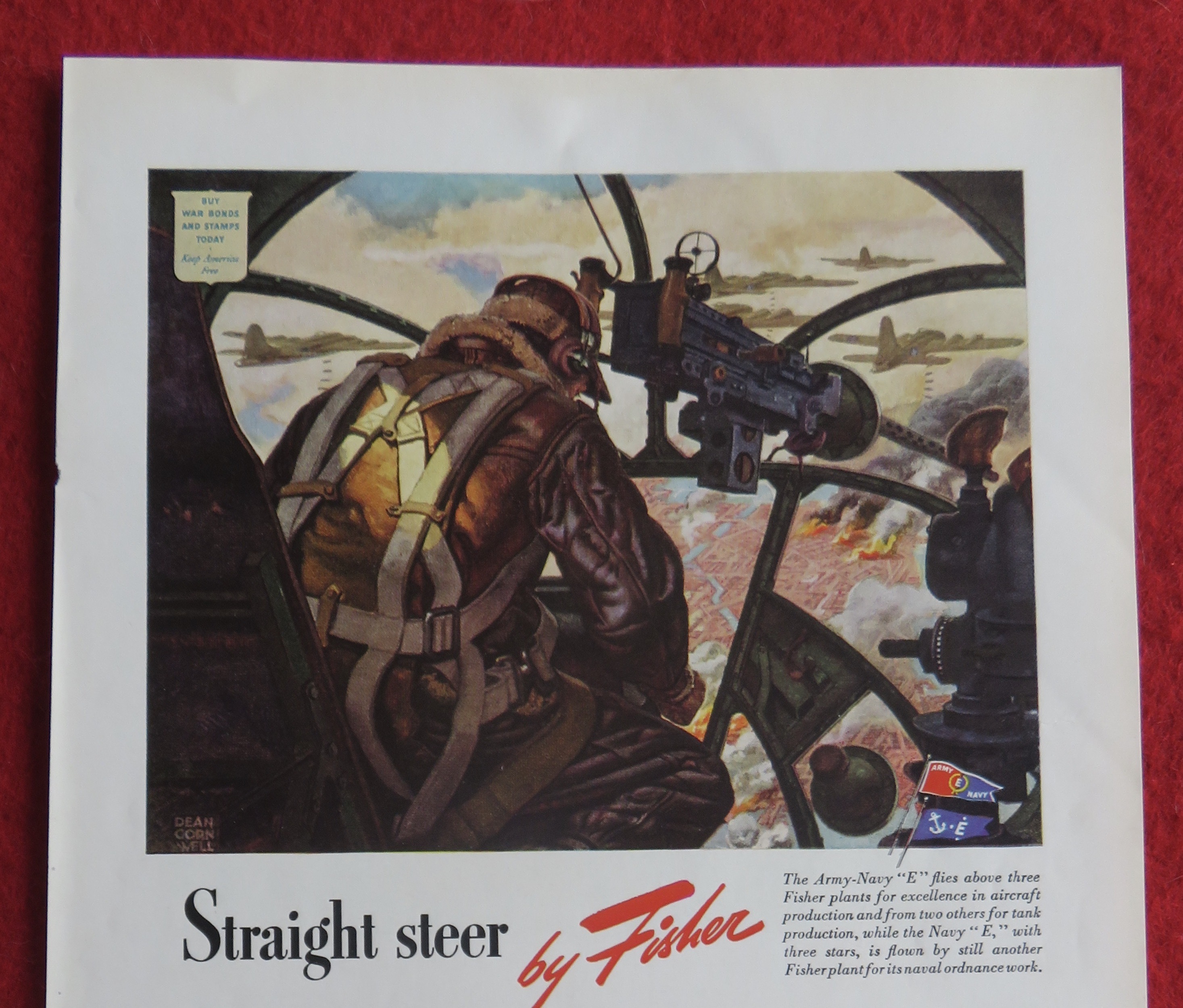 1943 Body By Fisher w/ Planes Bombing By Dean Cornwell
