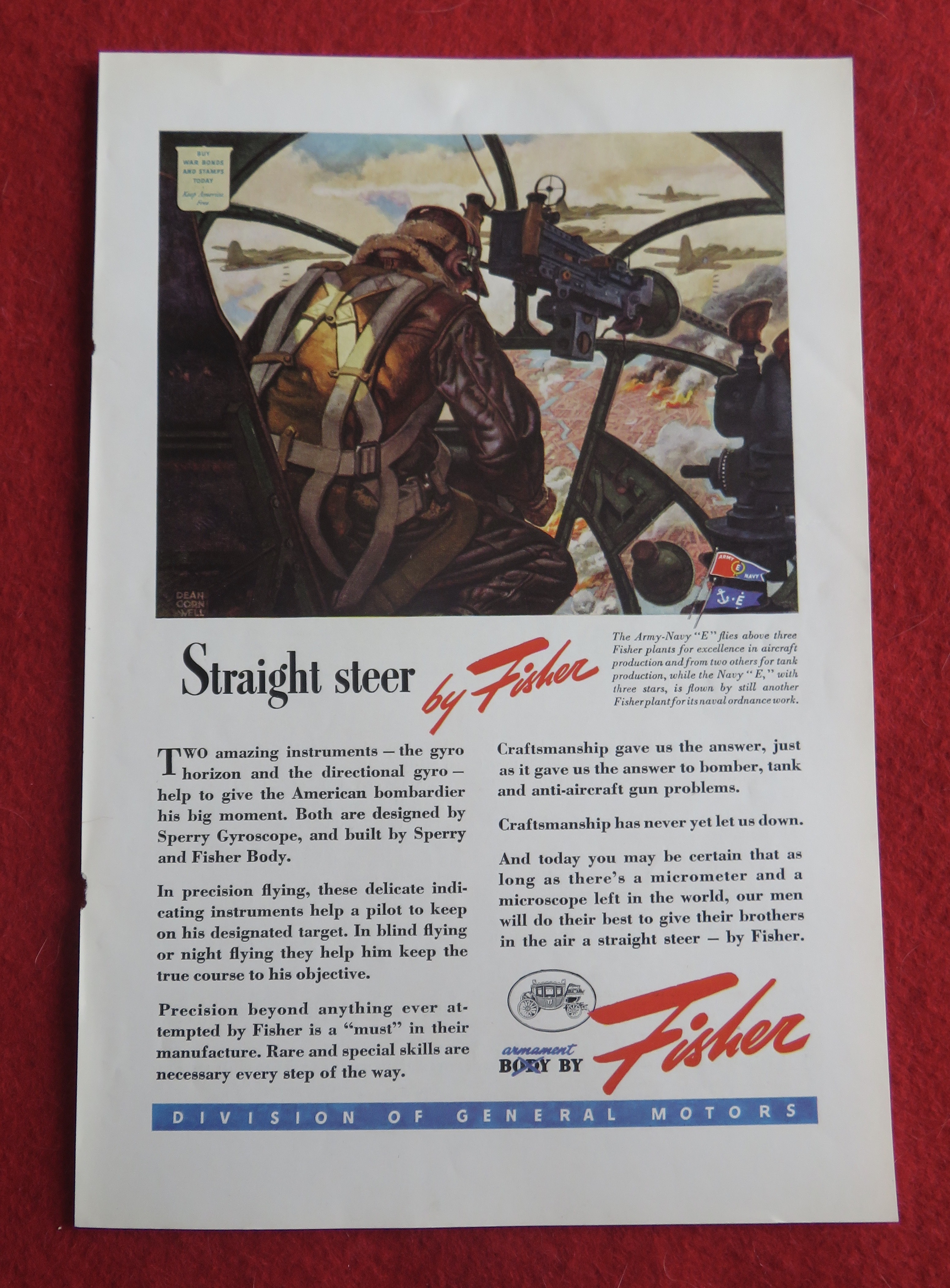 1943 Body By Fisher w/ Planes Bombing By Dean Cornwell