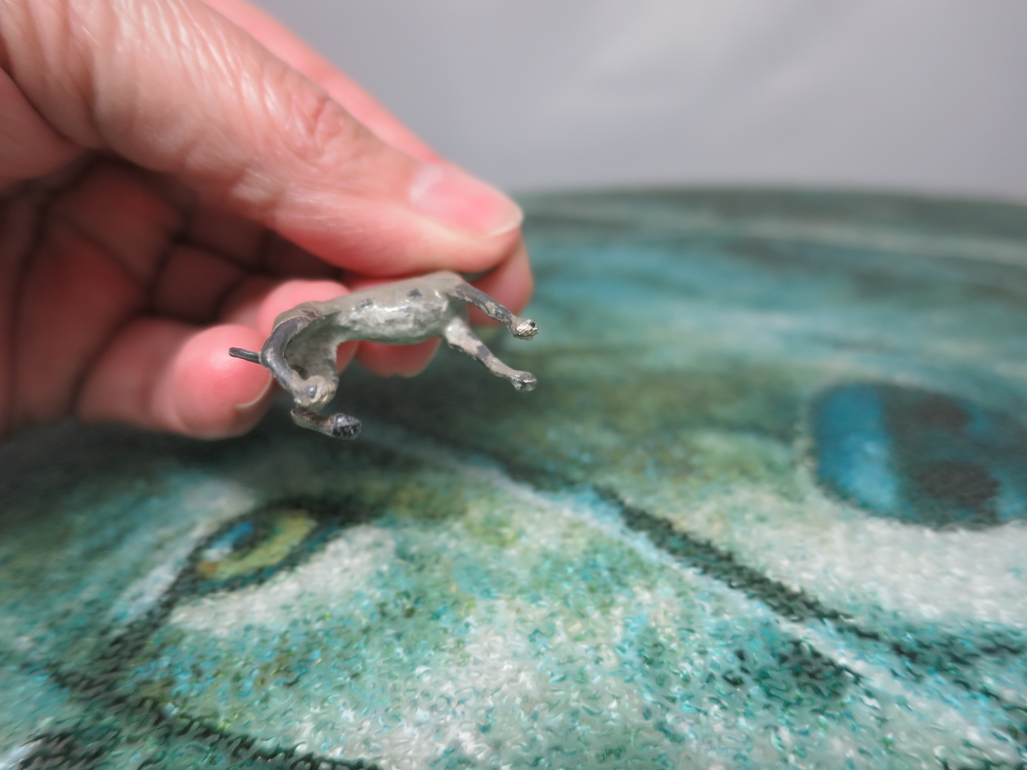 Greyhound Germany metal lead dog toy figurine Grey