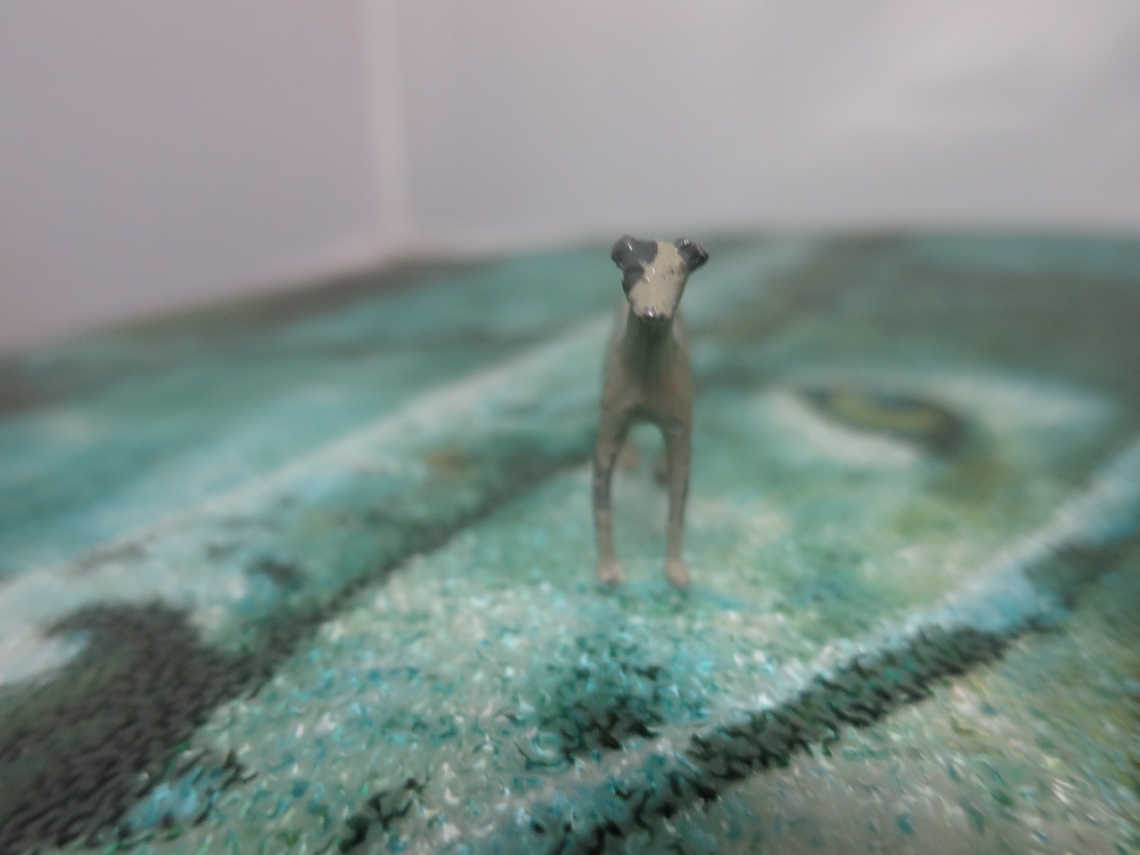 Greyhound Germany metal lead dog toy figurine Grey