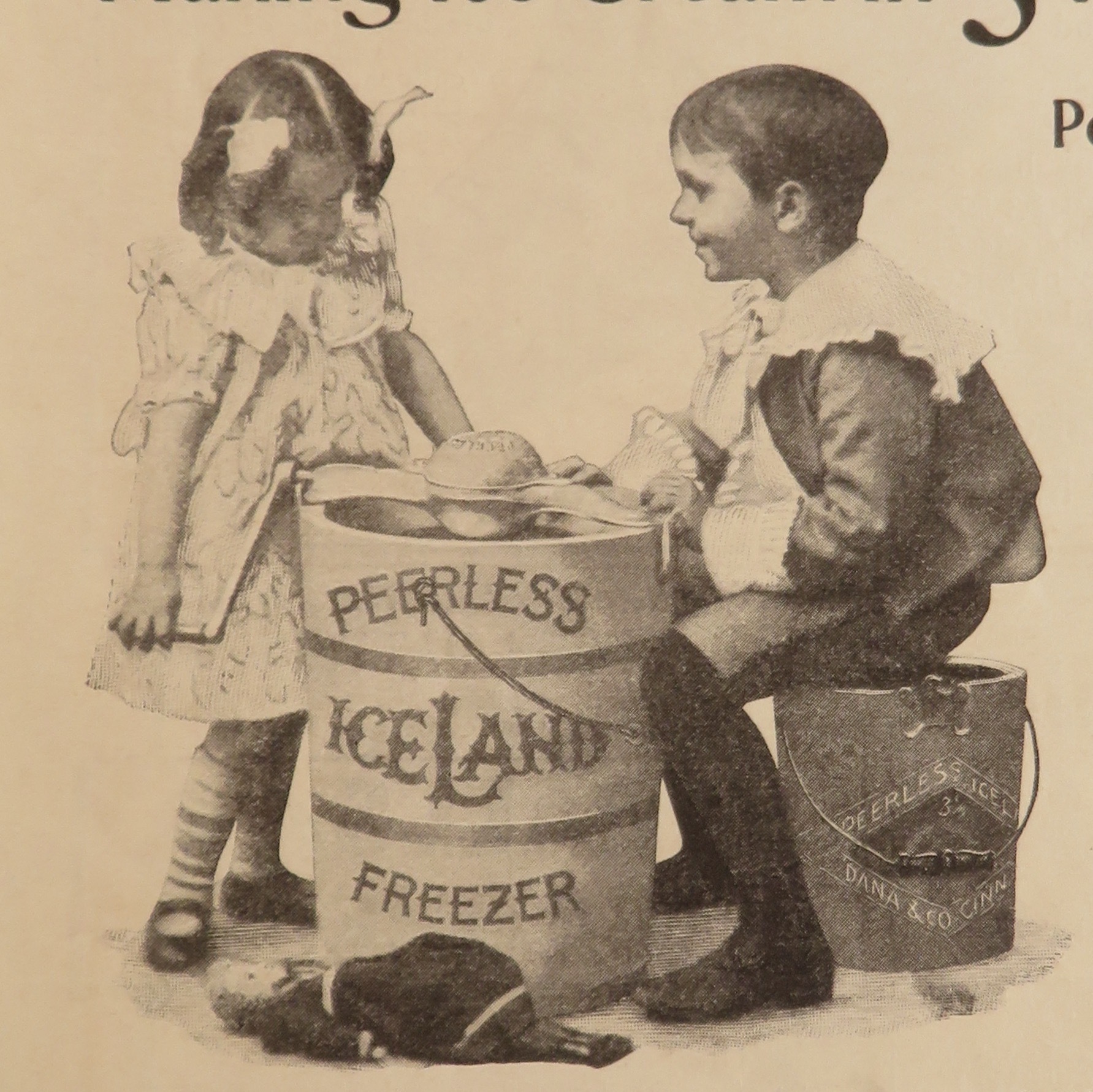 1899 Peerless Iceland Freezer with Making Ice Cream