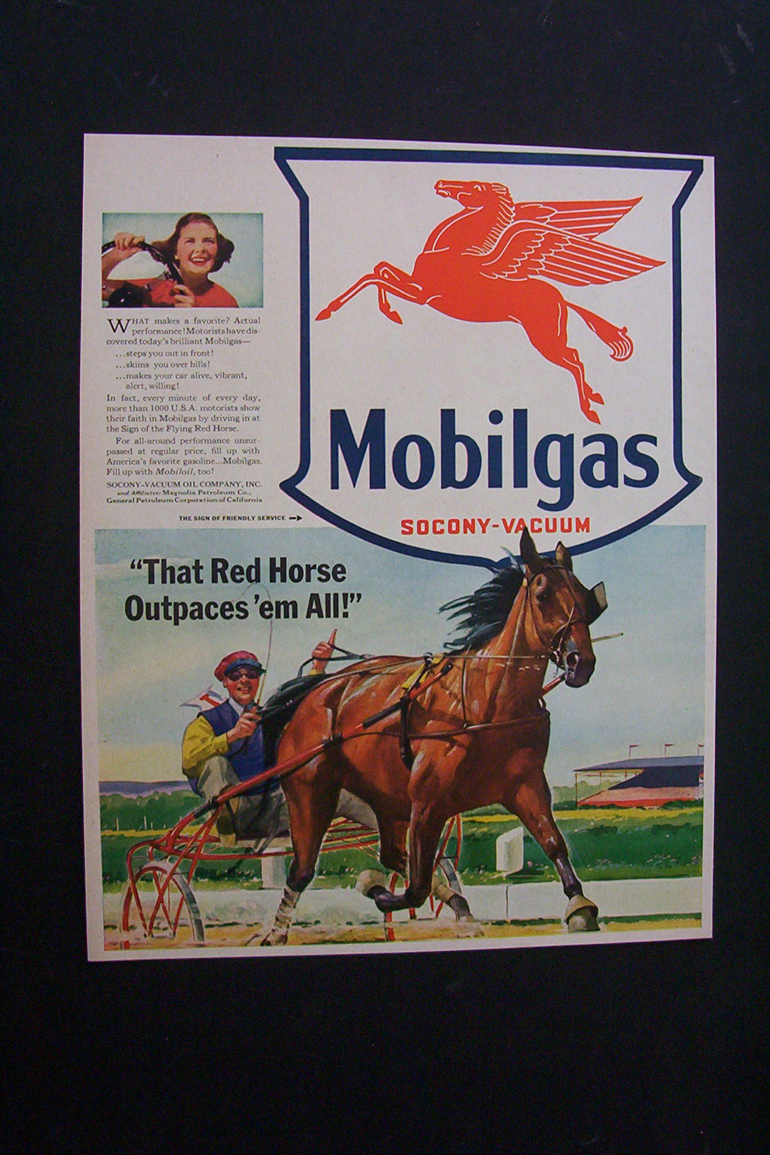 1941 Dual Ad: Lucky Strike Cigarette & Mobilgas