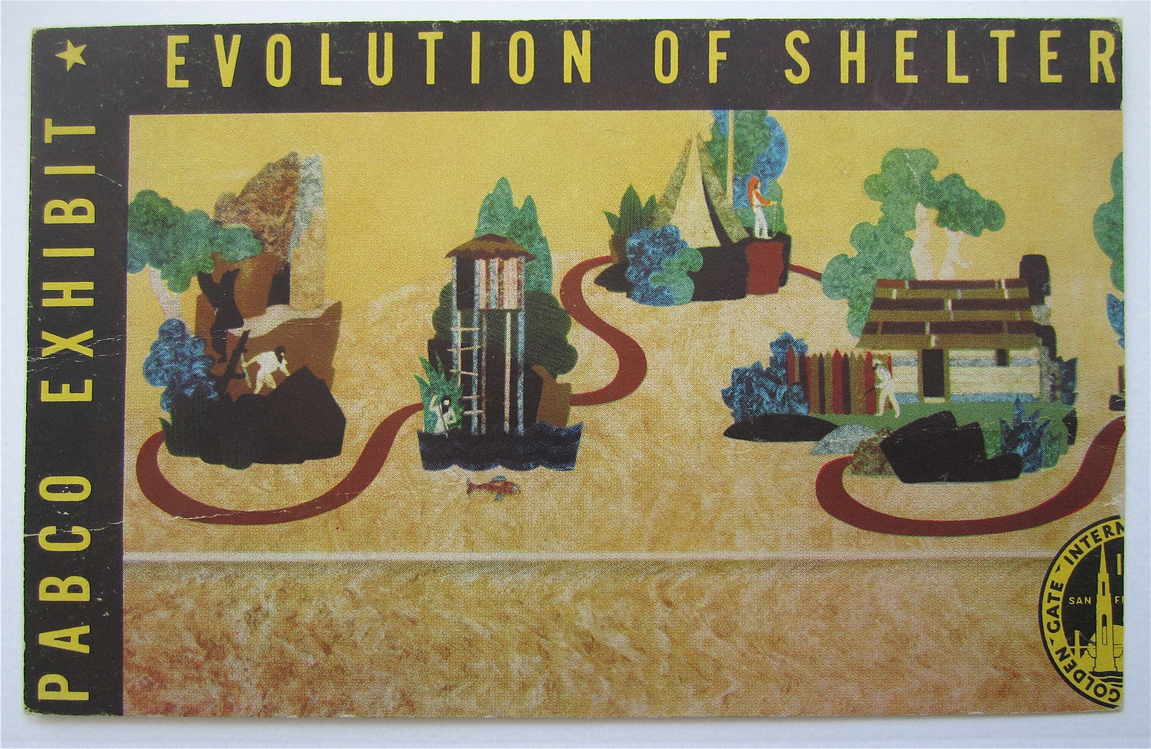 Evolution Of Shelter, Pabco Exhibit Postcard