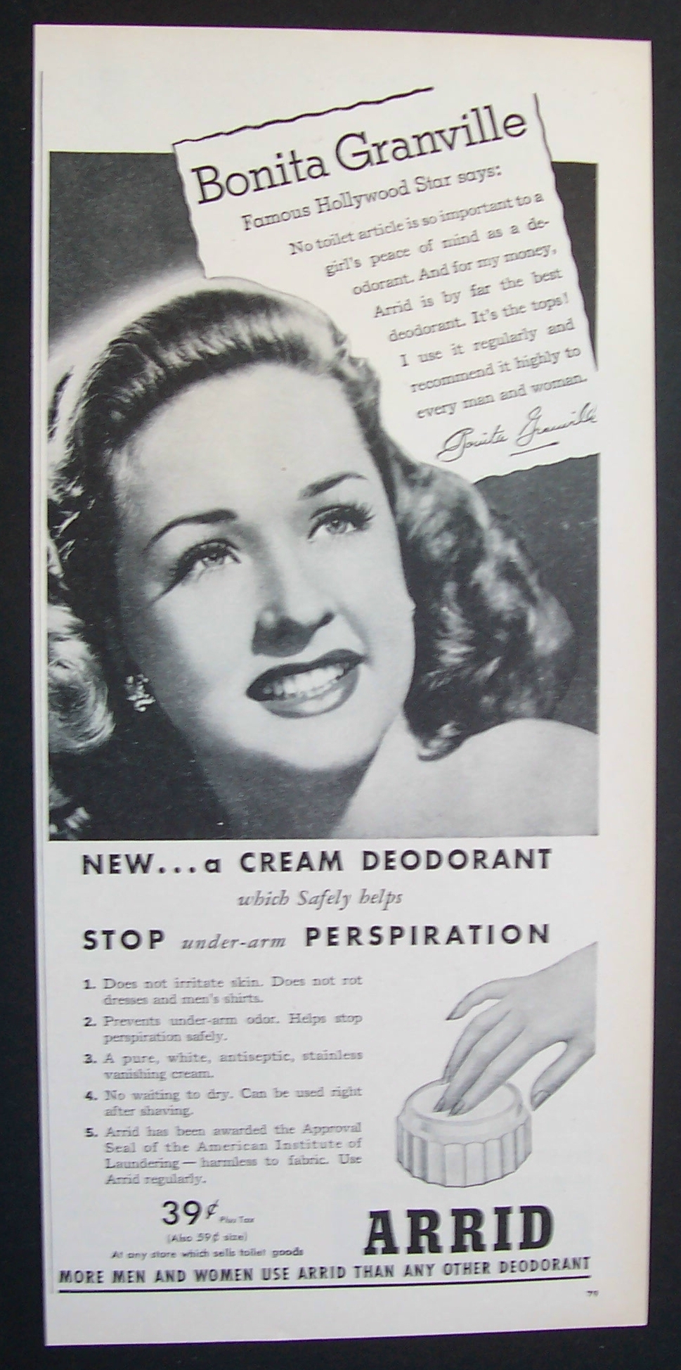 1945 Arrid Deodorant with Bonita Granville