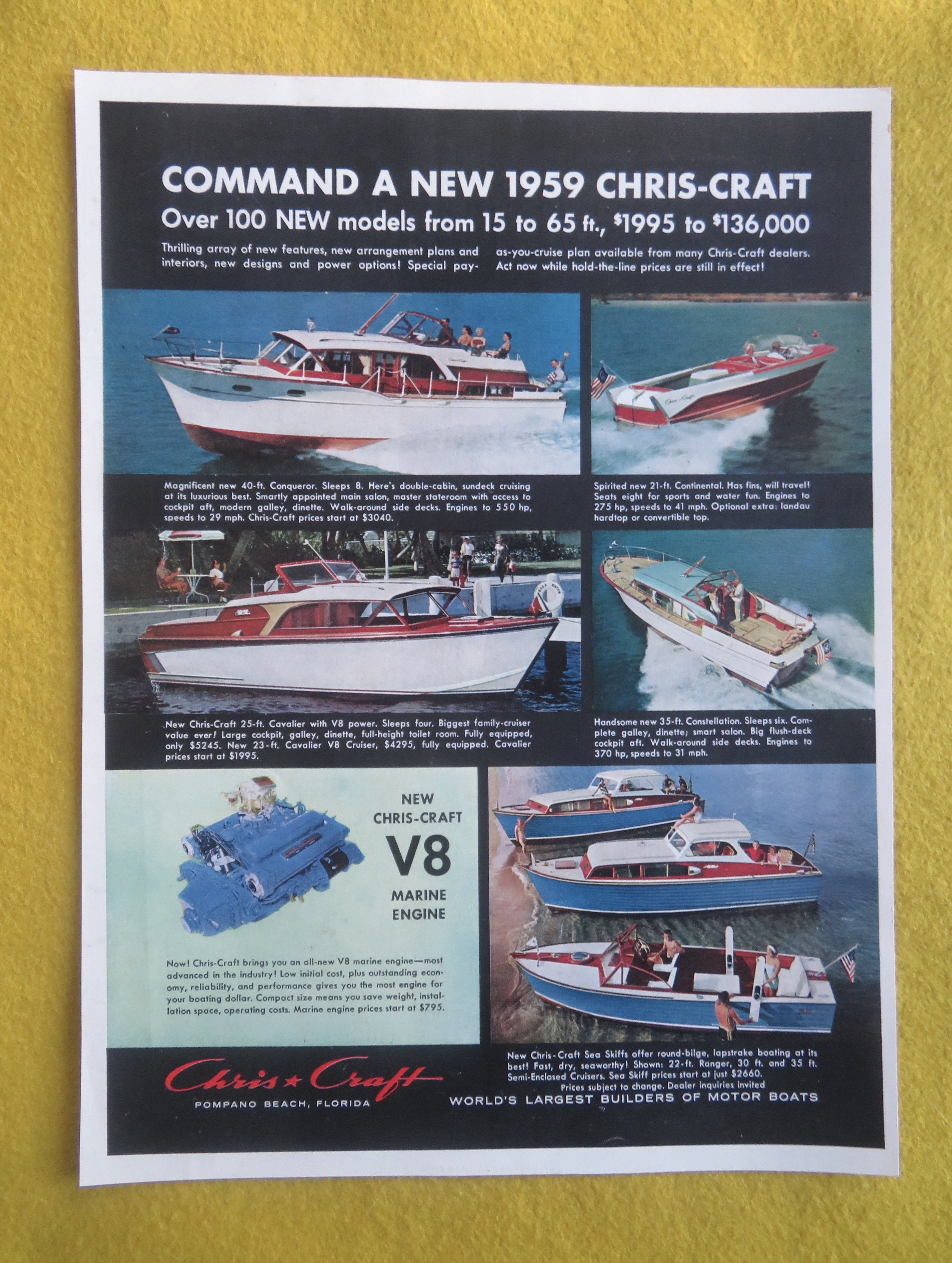 1959 Chris Craft with New Chris Craft V8 Marine Engine