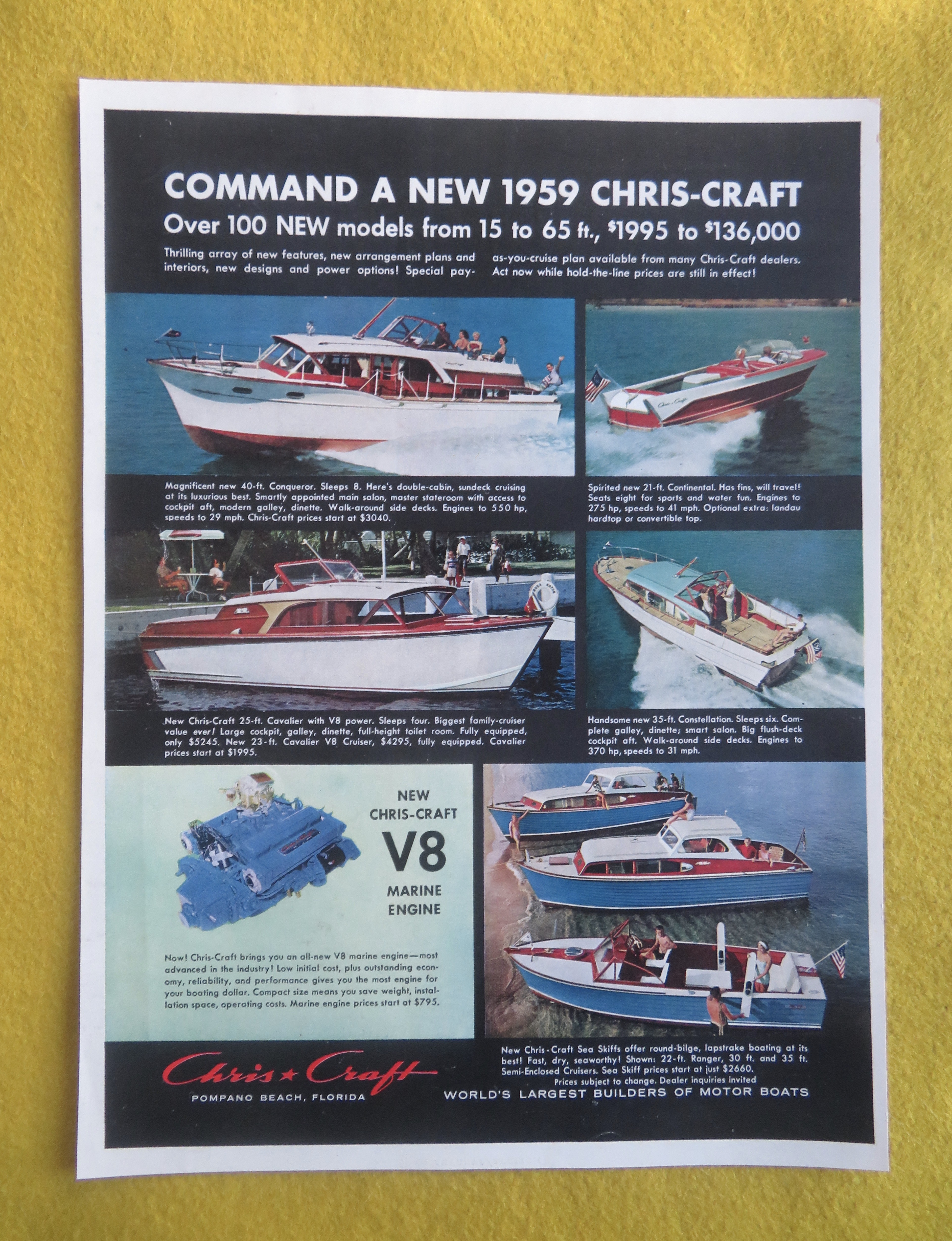 1959 Chris Craft with New Chris Craft V8 Marine Engine