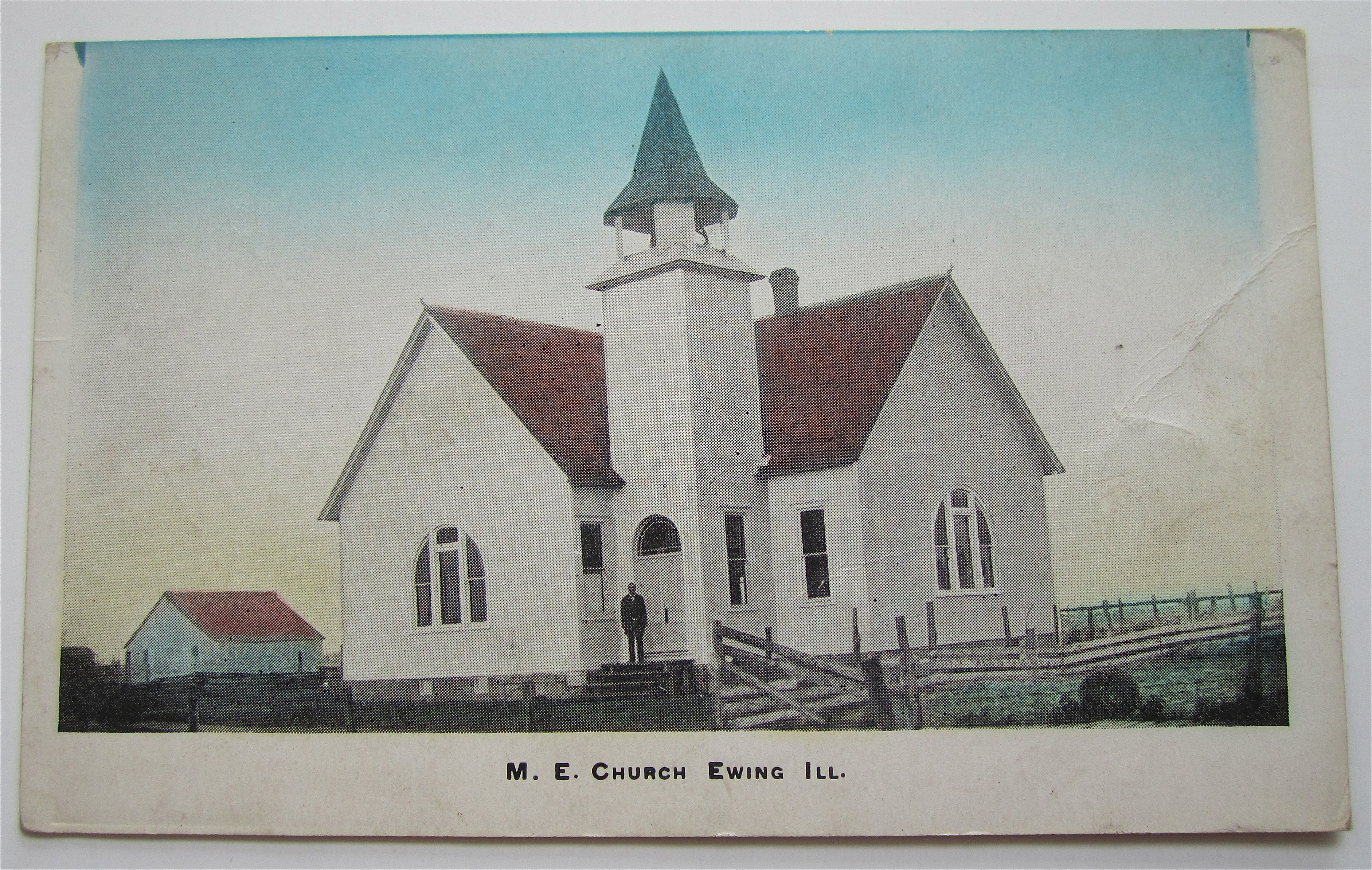 M.E. Church, Ewing, Illinois Postcard
