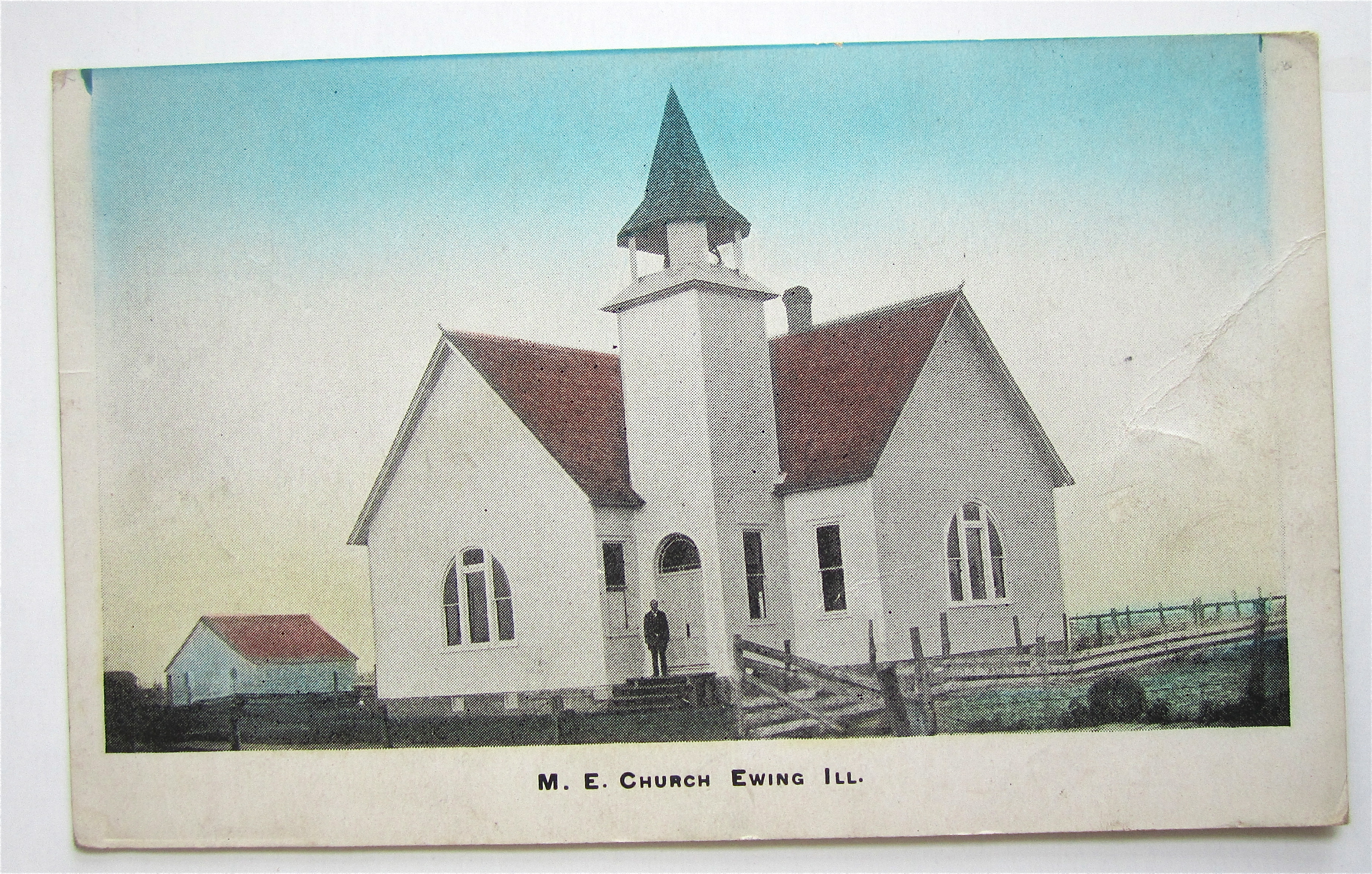 M.E. Church, Ewing, Illinois Postcard
