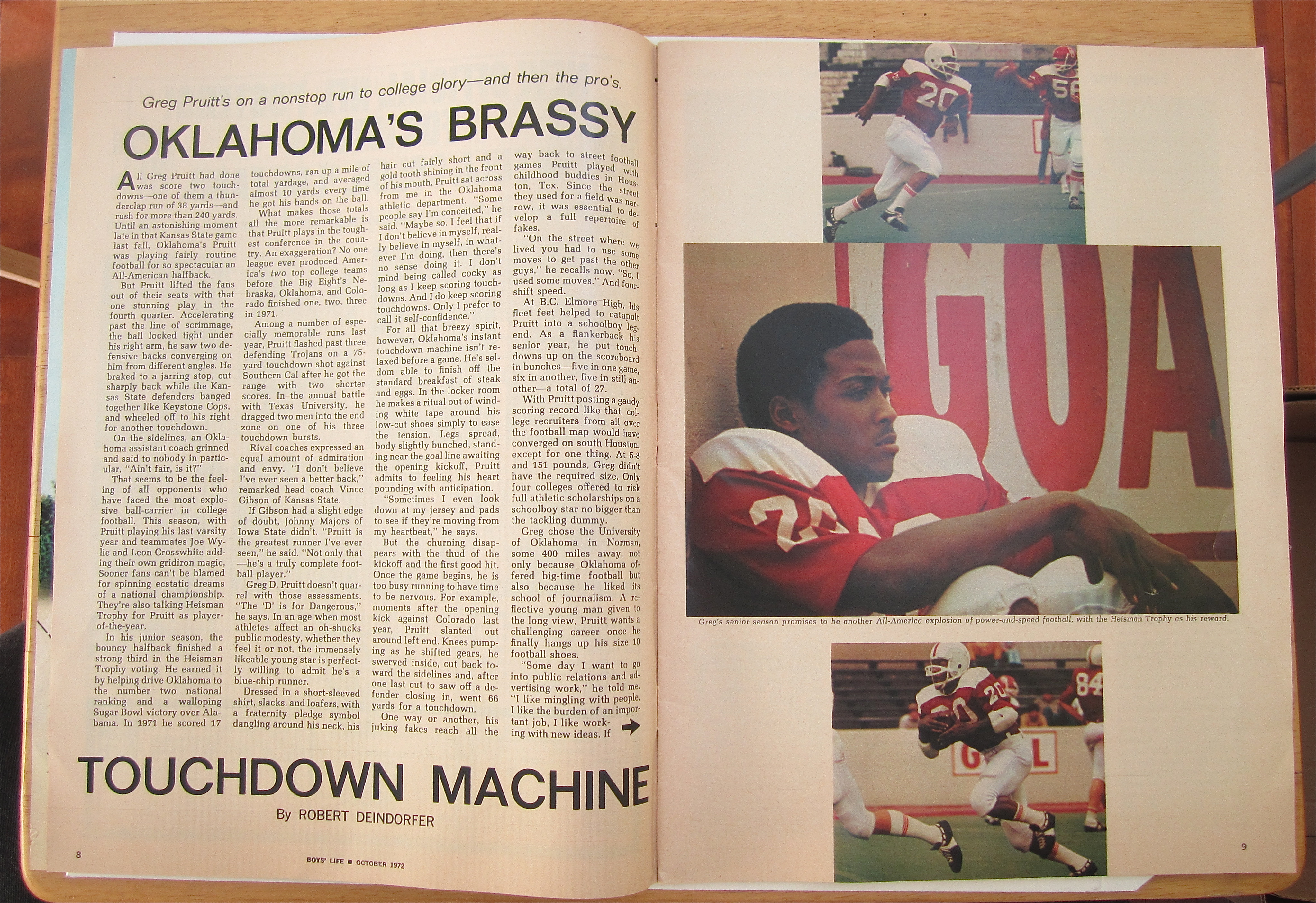 Boys Life Magazine October 1972 Greg Pruitt