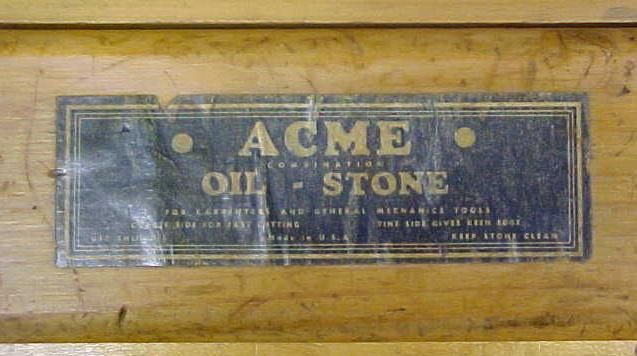 Acme Oil Stone w/ Wood Box Fine/Course