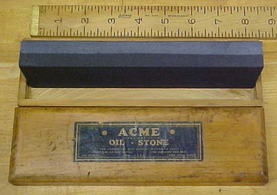 Acme Oil Stone w/ Wood Box Fine/Course