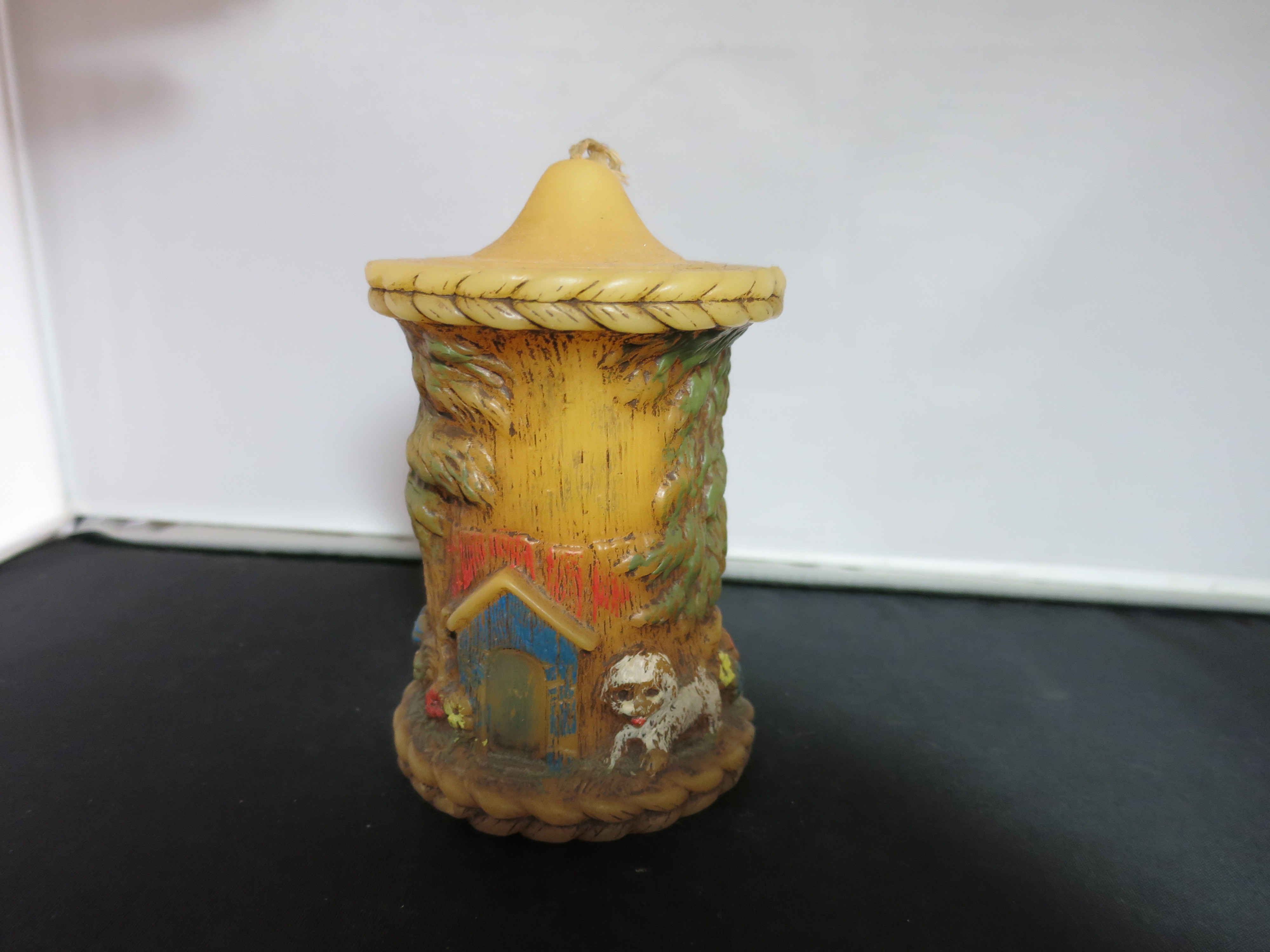 Alpine Originals Hand Painted Candle 1978 Boy Girl Dog
