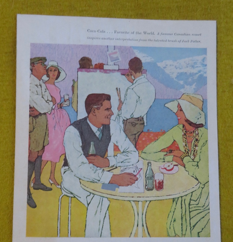 1957 Coca Cola (Coke) with Man & Woman Sitting at a Table & Talking