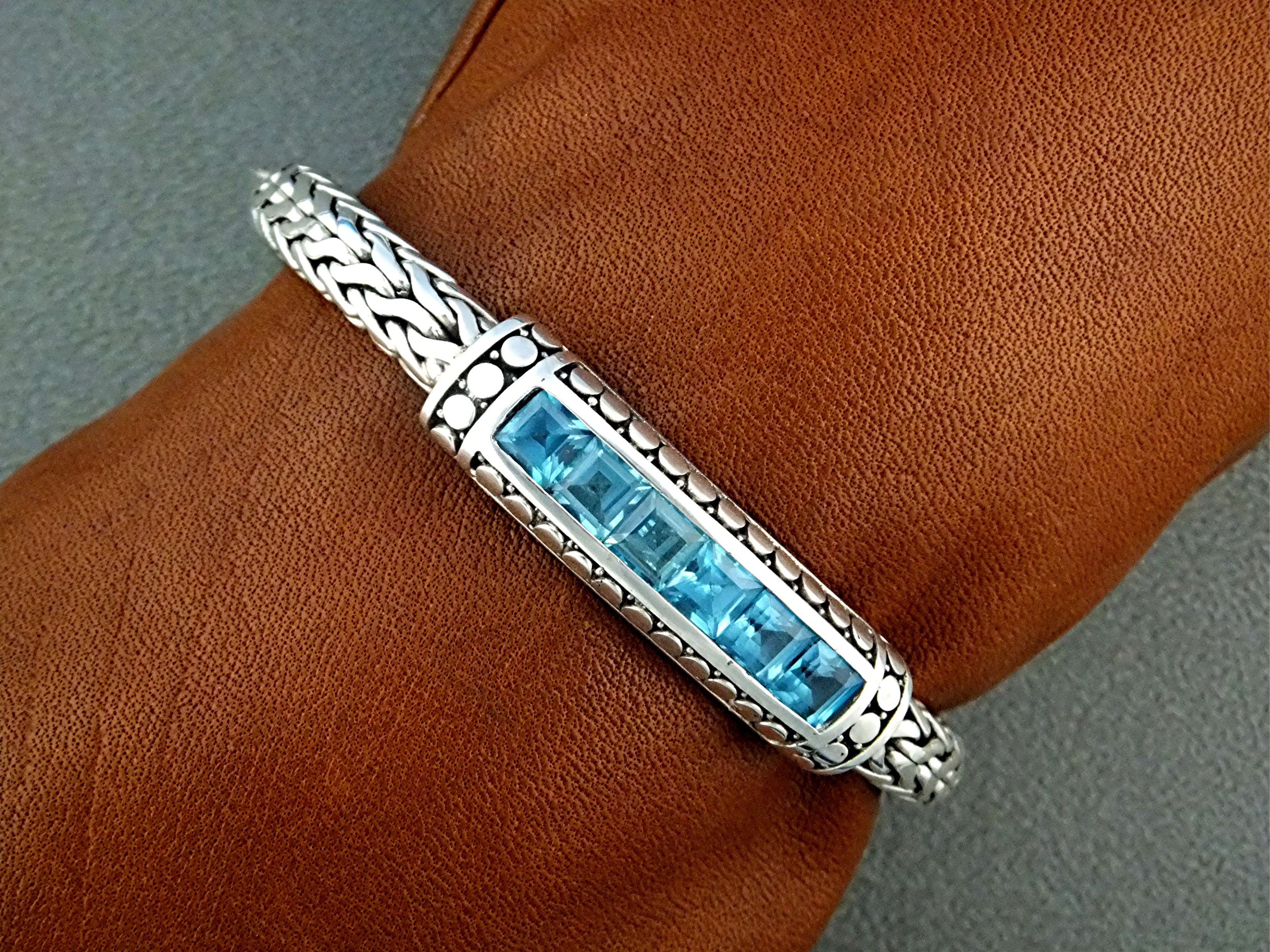 Blue Topaz Sterling Silver Bracelet Peggy V.