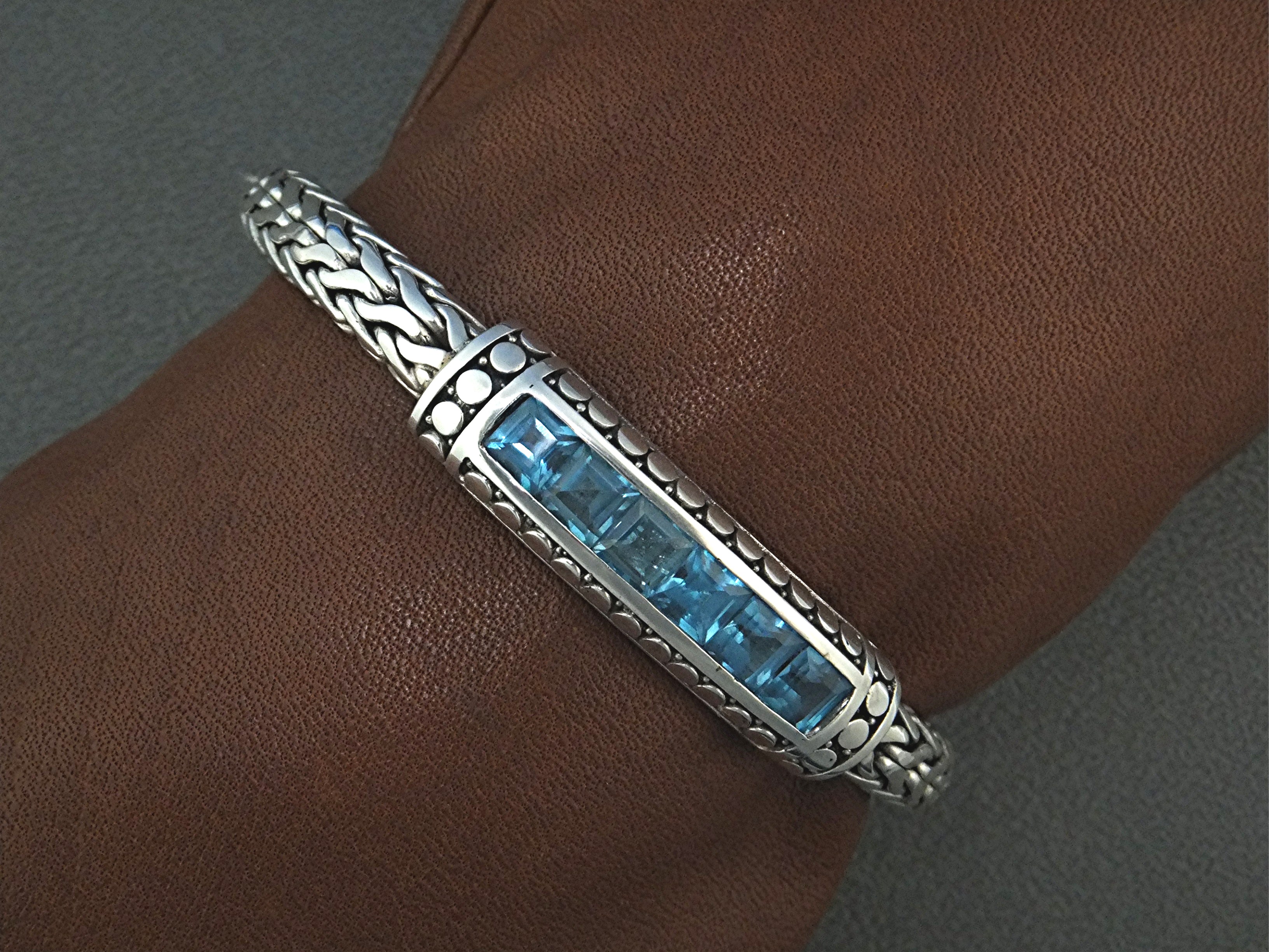 Blue Topaz Sterling Silver Bracelet Peggy V.
