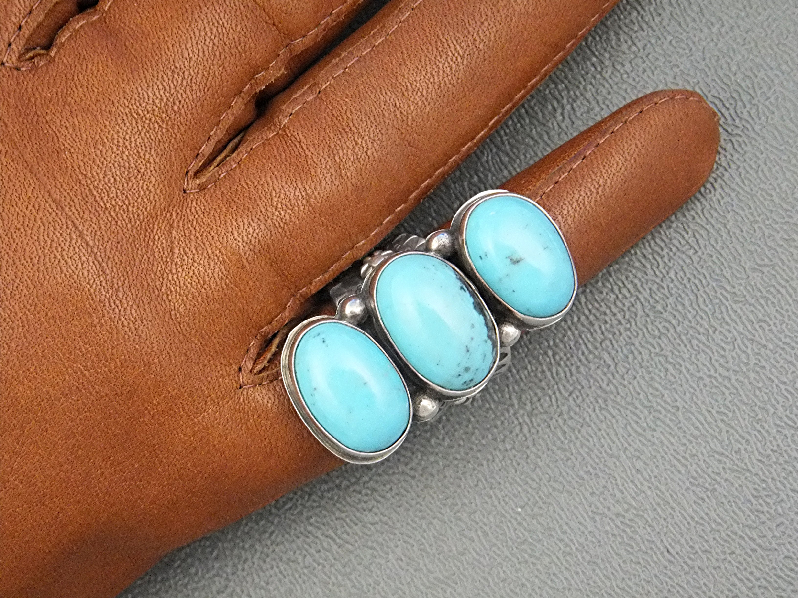 David Troutman Sterling Silver Kingman Turquoise Ring