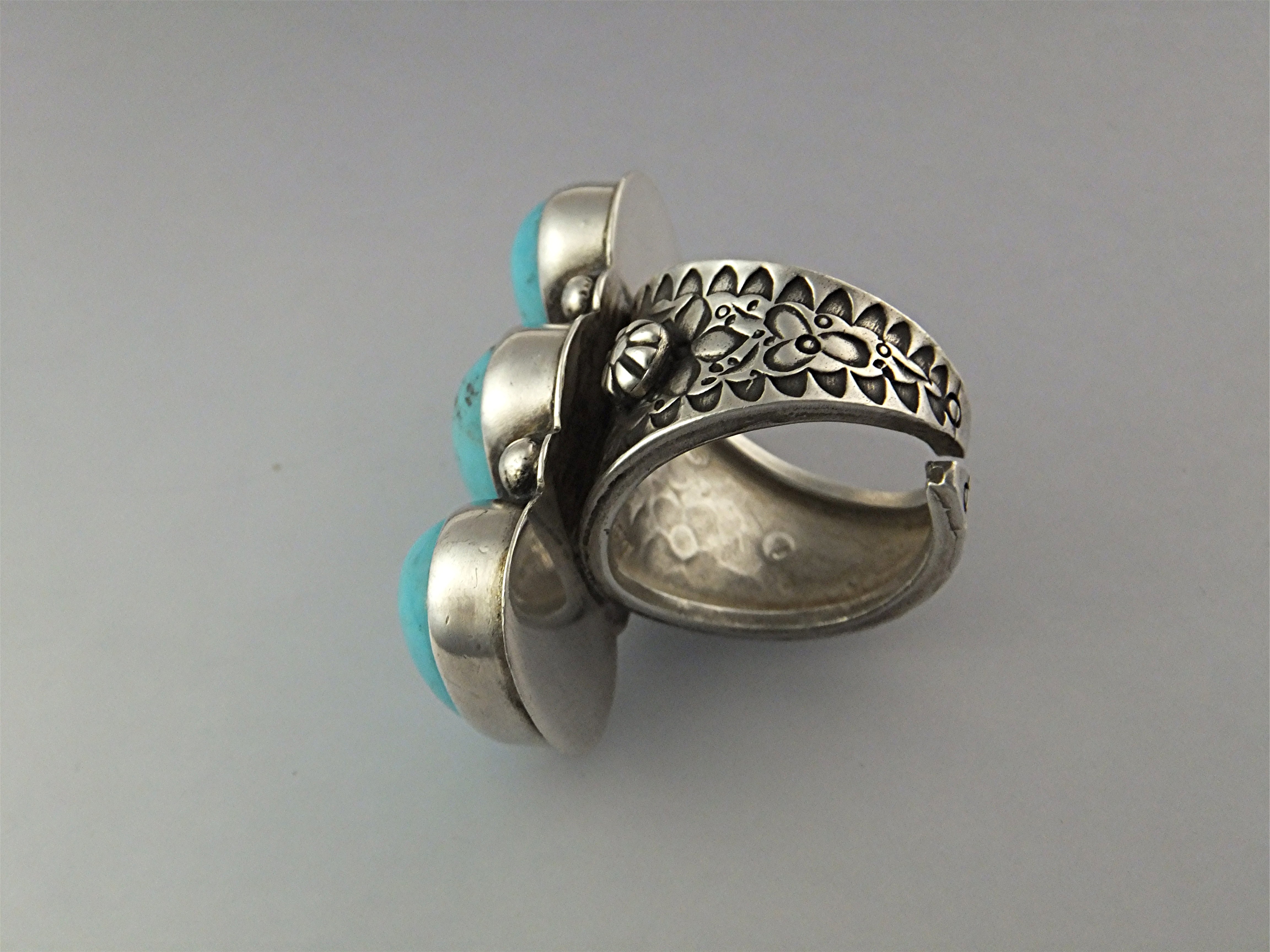 David Troutman Sterling Silver Kingman Turquoise Ring