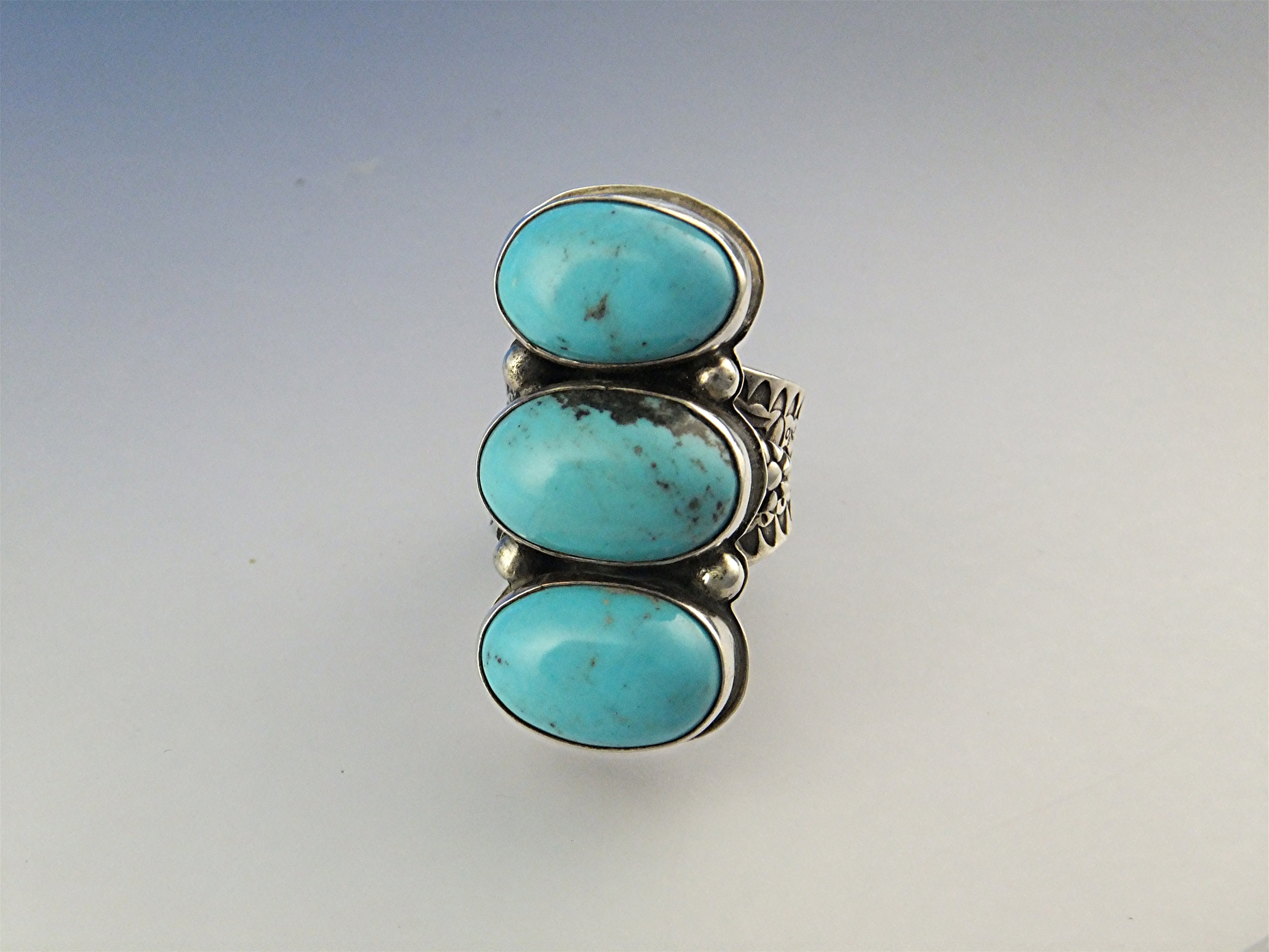 David Troutman Sterling Silver Kingman Turquoise Ring