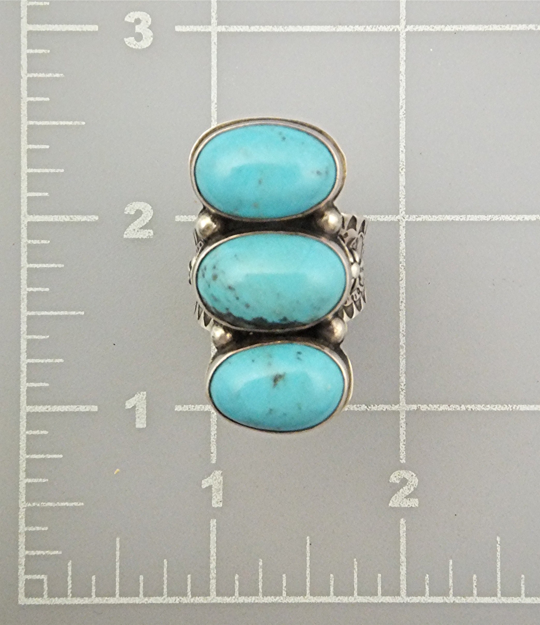 David Troutman Sterling Silver Kingman Turquoise Ring